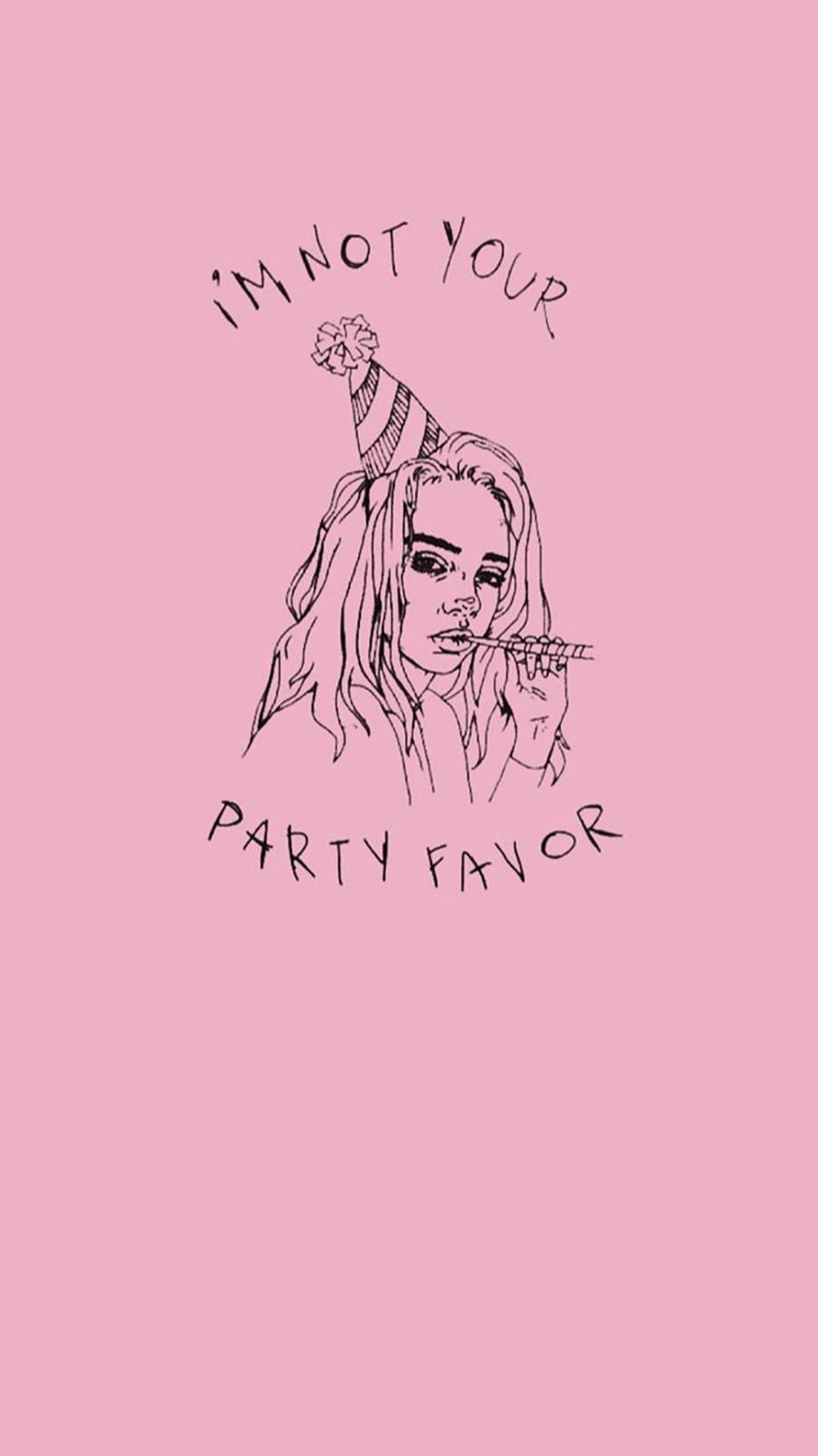 Billie Eilish, Party Favor, Lineart, Rosa, HD, Handy-Hintergrund im Hochformat