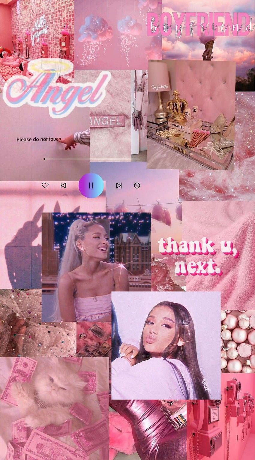 Ariana Grande, Thank U, Next, Collage, Rosa, Aesthetic, HD, Sperrbildschirm fürs iPhone