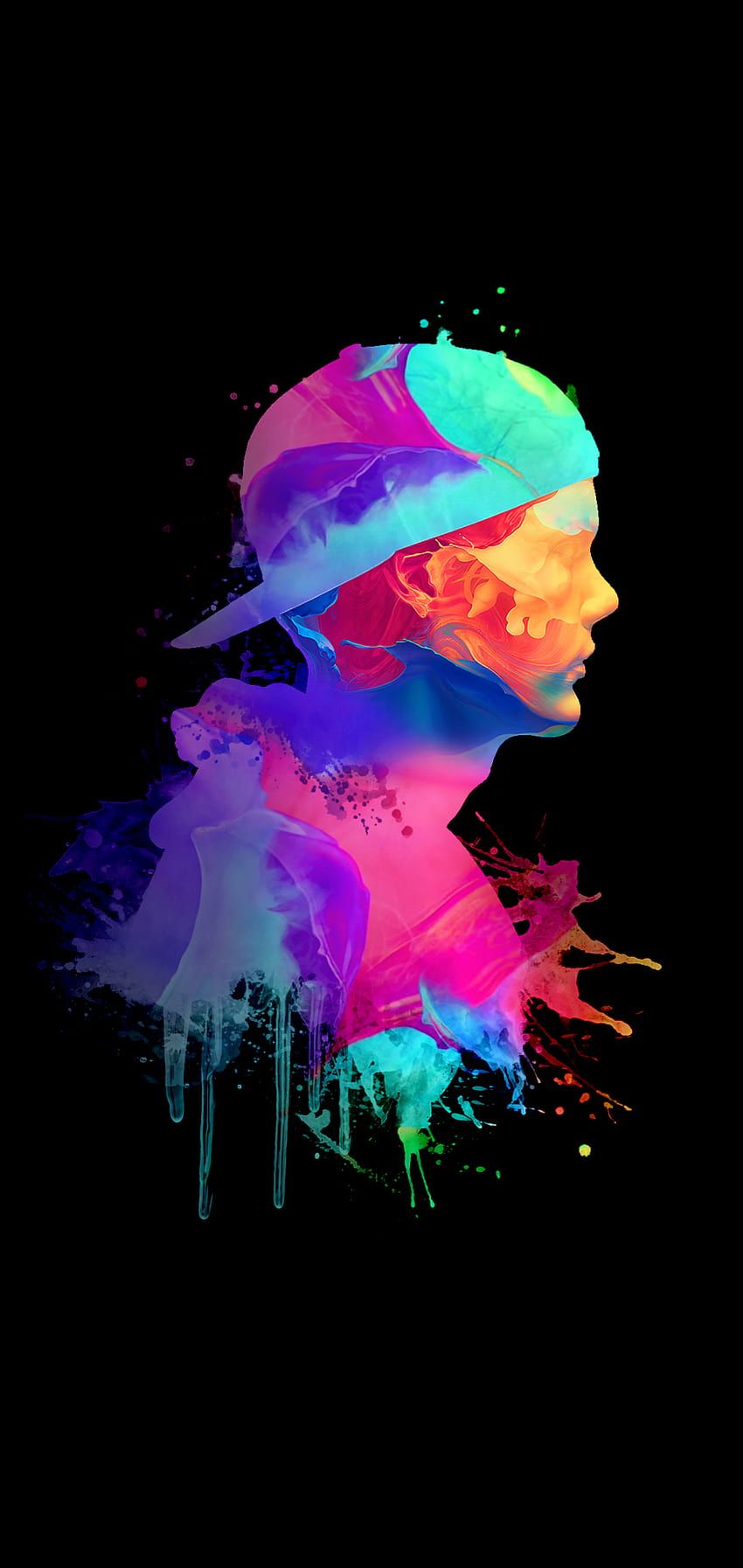 Avicii, Farbklecks, Kappe, Profil, Bunt, HD, Sperrbildschirm fürs iPhone