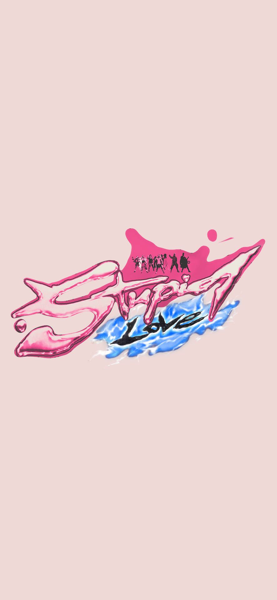 Schriftzug, Rosa Hintergrund, Pink und Blau, Minimalismus, Sperrbildschirm fürs iPhone