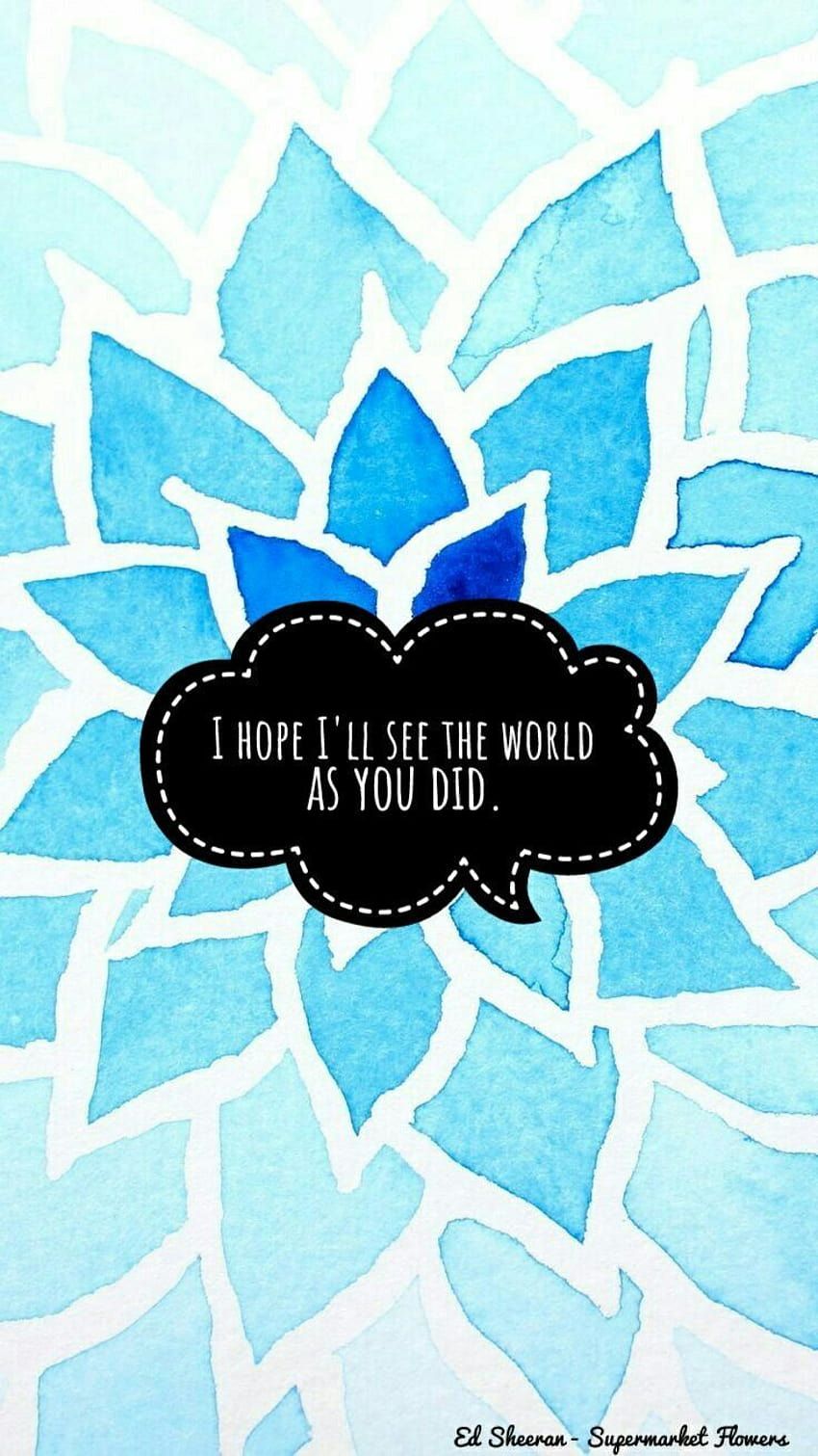 Supermarket Flowers, Songtext, Blaue Blume, Aquarell, Mandala, HD, iPhone-Hintergrundbild