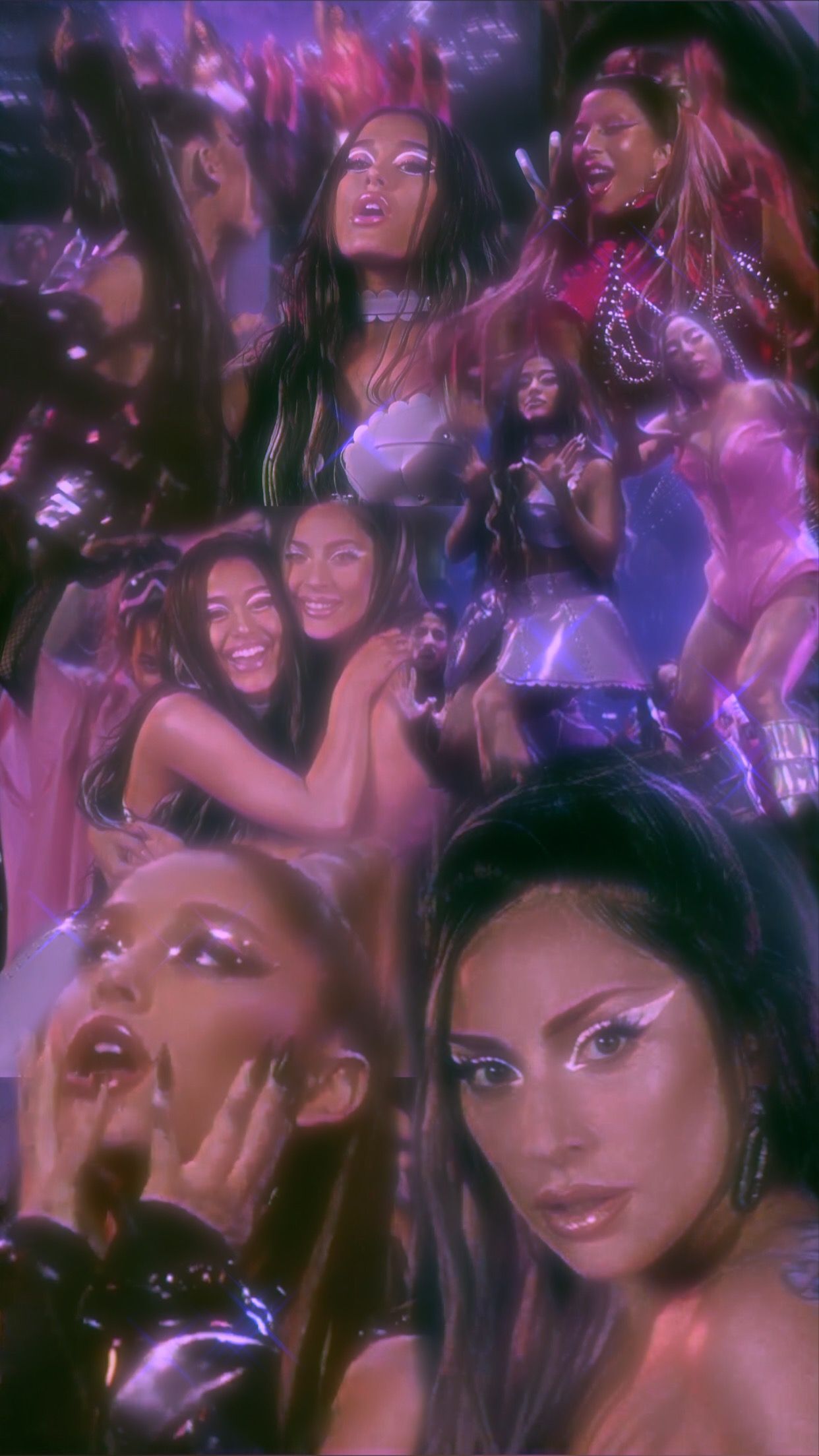 Lady Gaga, Collage, Lila, Konzert, Menschenmenge, Full HD, Sperrbildschirm fürs iPhone