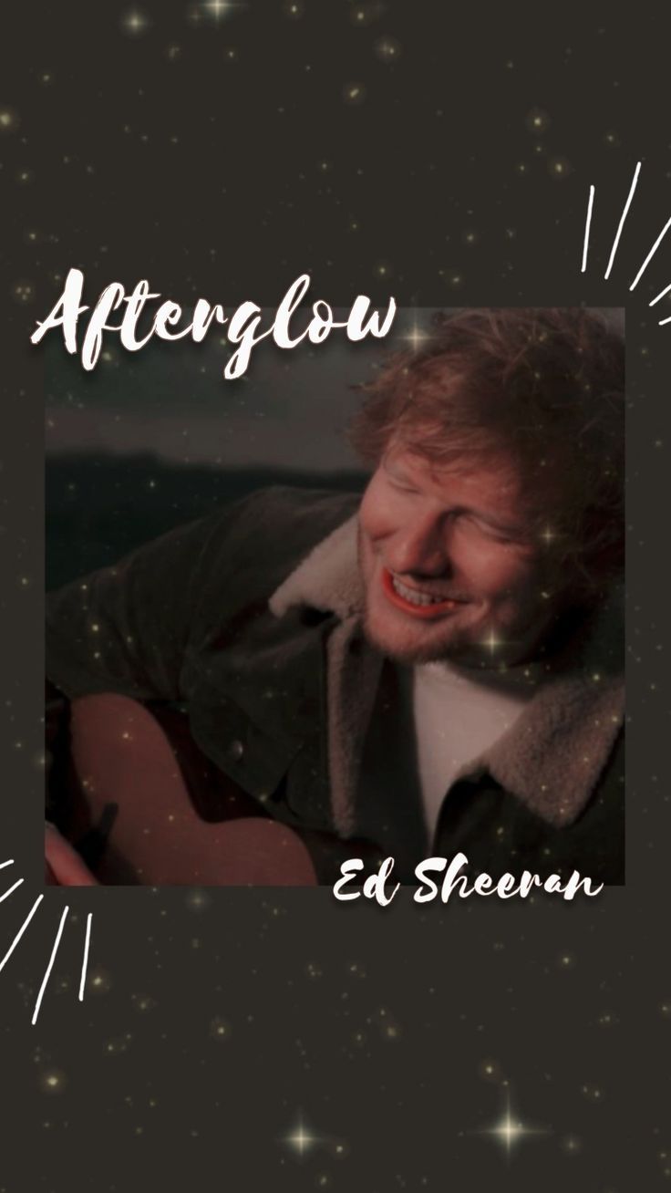Ed Sheeran, Afterglow, Gitarre, Schriftzug, Warmes Licht, HD, iPhone-Hintergrundbild