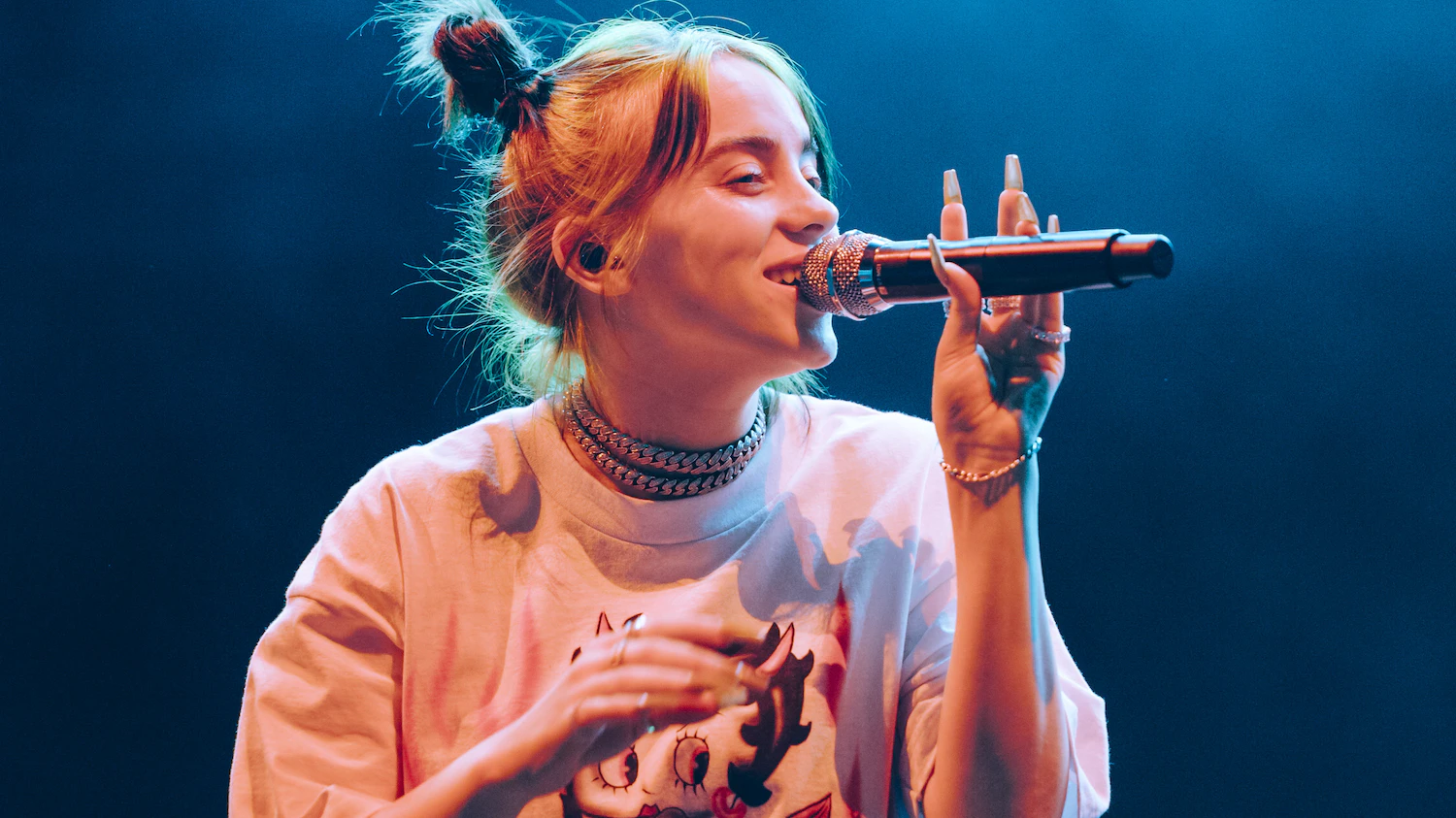 Billie Eilish, Konzert, Mikrofon, Bühne, Sängerin, HD, Desktop-Hintergrund für Windows