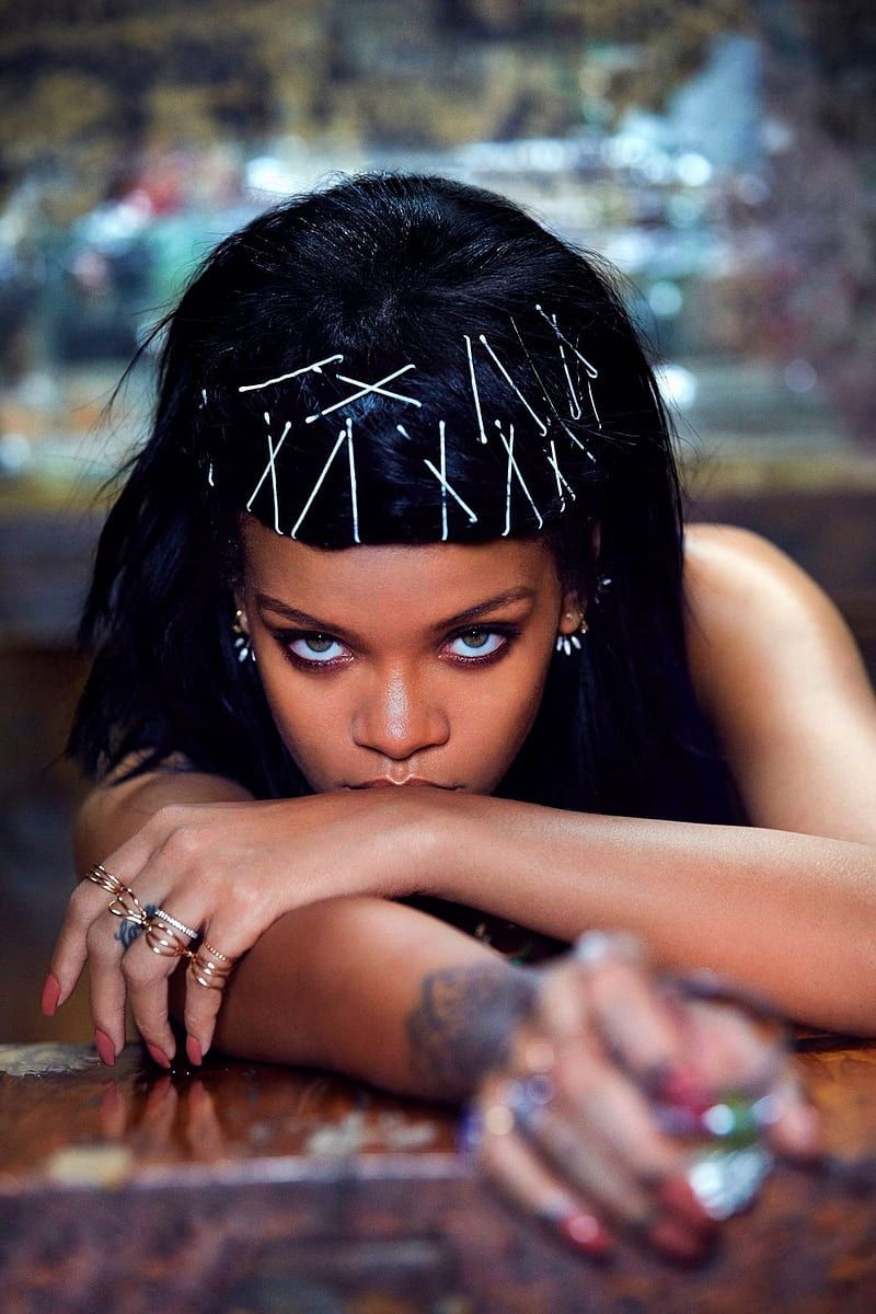 Rihanna, Haarschmuck, Ringe, Fotoshooting, HD, Hintergrundbild fürs Handy