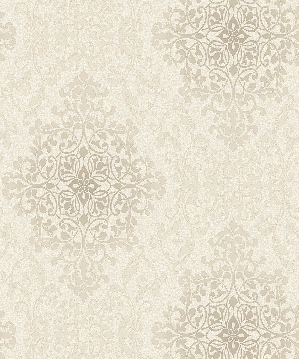 Barockmuster, Damast, Tapete, Grau-Beige, HD, Hintergrundbild fürs Tablet
