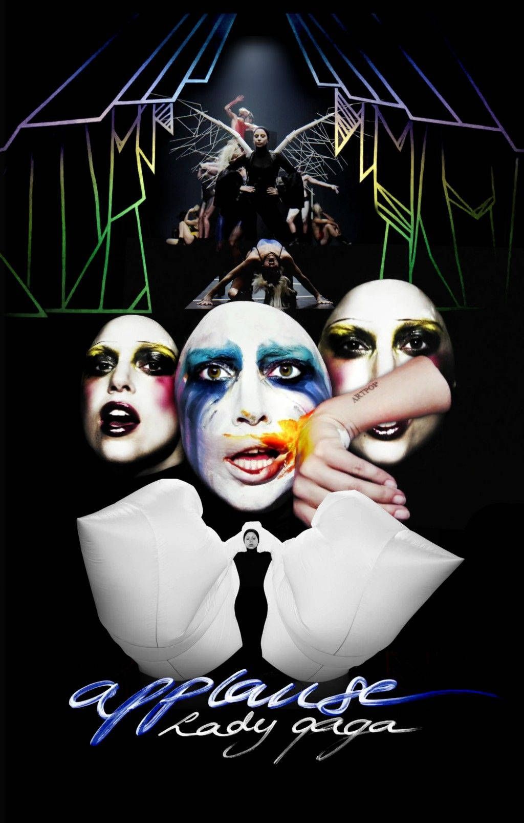 Lady Gaga, Applause, Artpop, Make-up, Schwarzer Hintergrund, Sperrbildschirm fürs iPhone