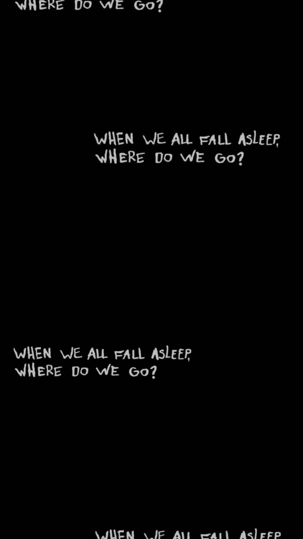 When We All Fall Asleep, Where Do We Go?, Billie Eilish, Schwarzer Hintergrund, Typografie, Sperrbildschirm