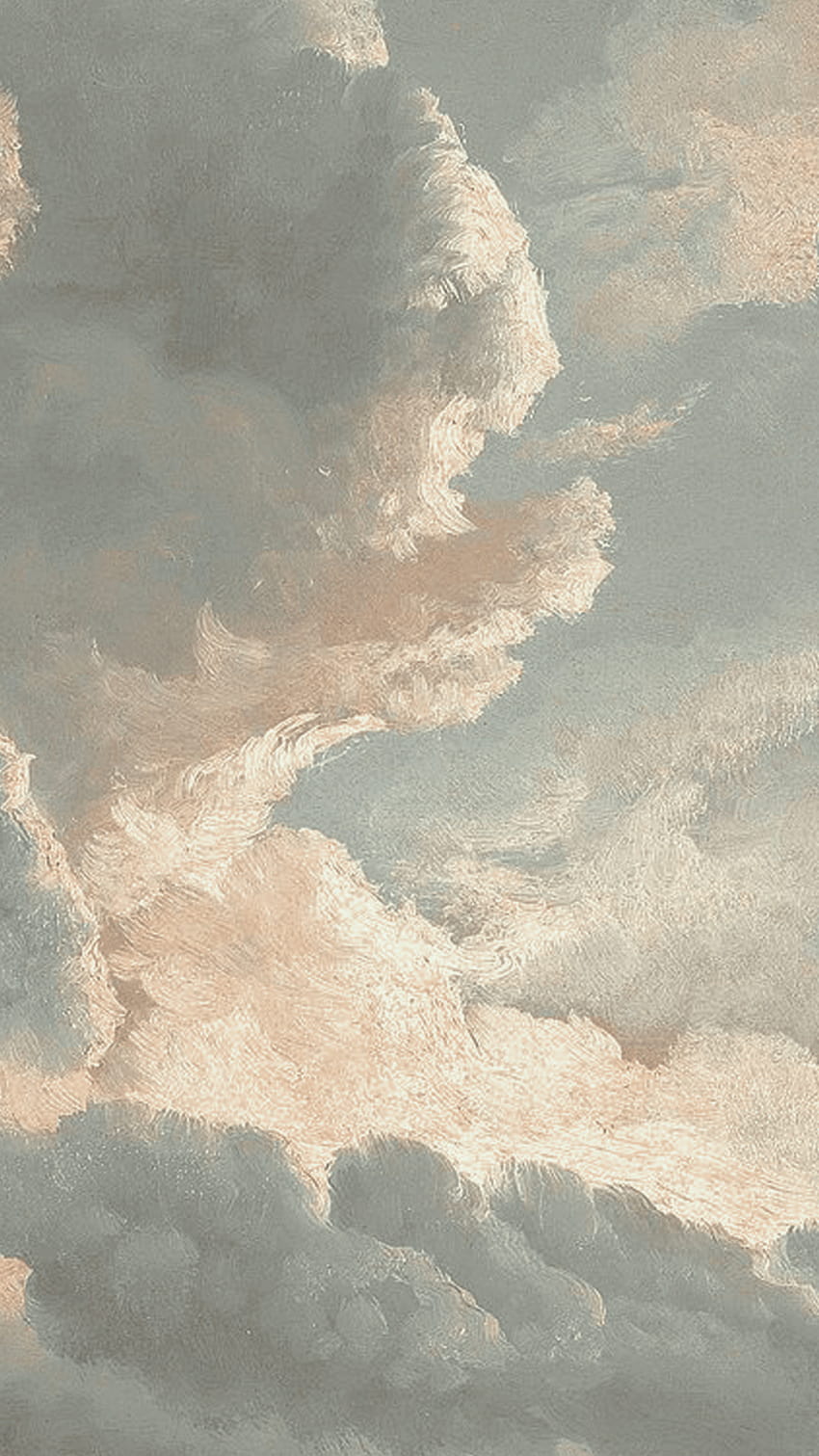 Wolkengemälde, Barockhimmel, Wolken, Graublau, Vintage, Hintergrundbild für iPhone und Android