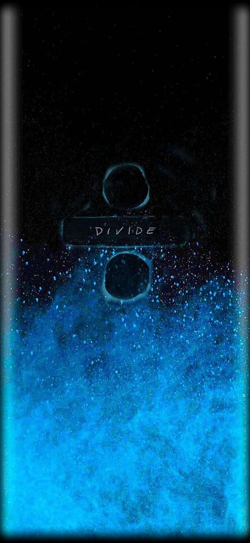 Divide, Divisionszeichen, Blau, Schwarz, Hochformat, HD, Hintergrundbild fürs Handy