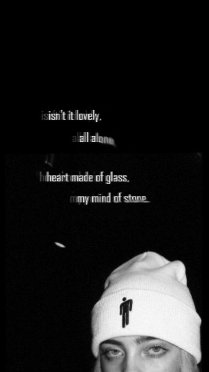 Billie Eilish, Lovely, Songtext, Mütze, Schwarz, HD, Sperrbildschirm fürs iPhone