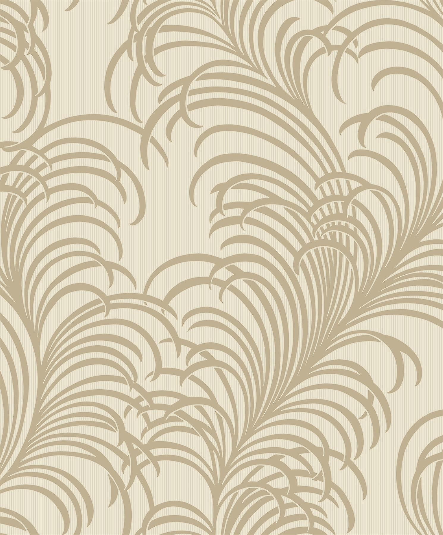 Federmuster, Ornamente, Goldbeige, Tapete, QHD+, iPad-Hintergrundbild