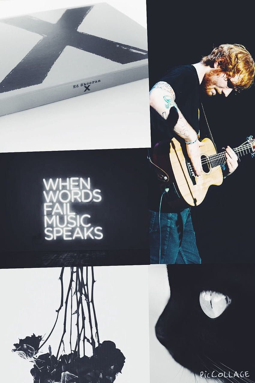 Ed Sheeran, Multiply, Gitarre, Zitat, Collage, HD, Handy-Hintergrund im Hochformat