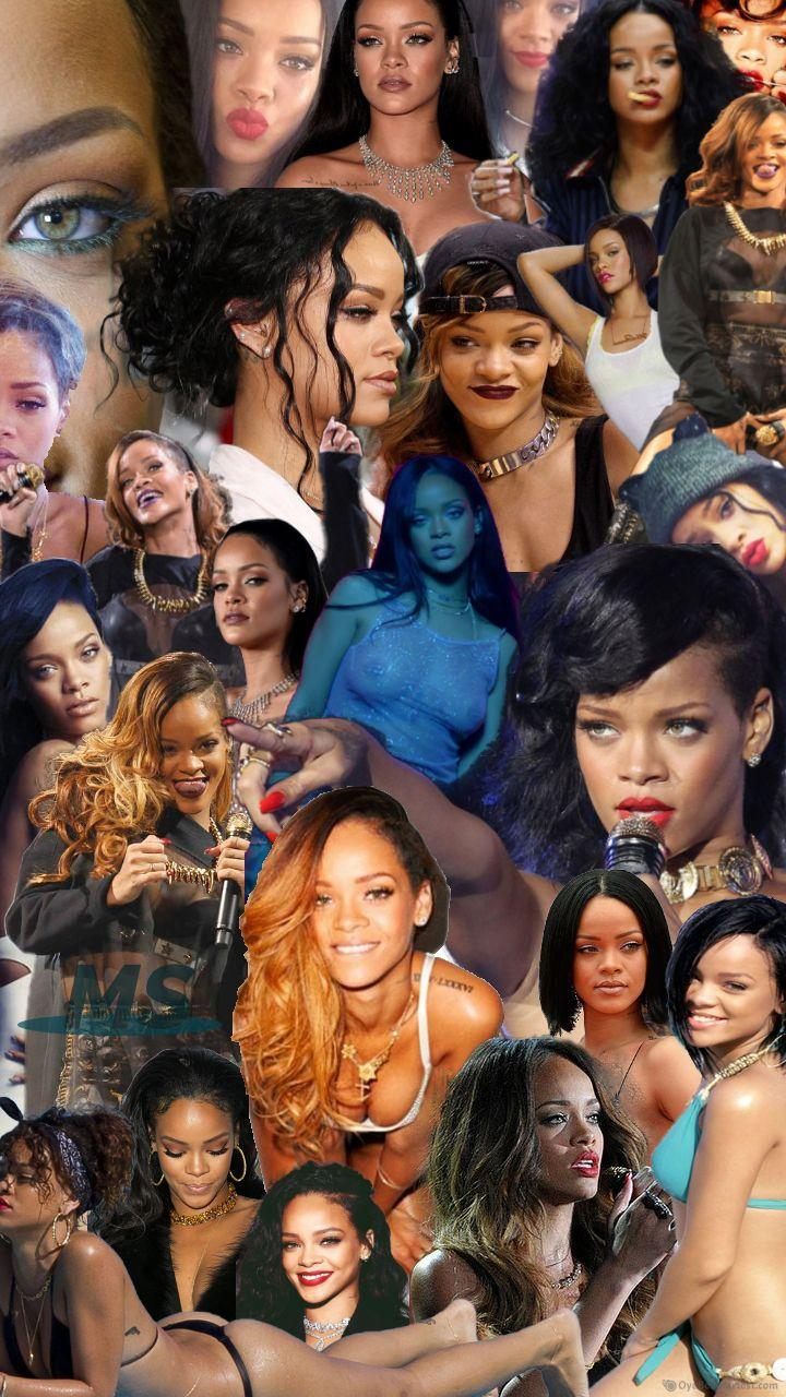 Rihanna, Collage, Ästhetik, Porträts, HD, Hintergrundbild fürs Handy