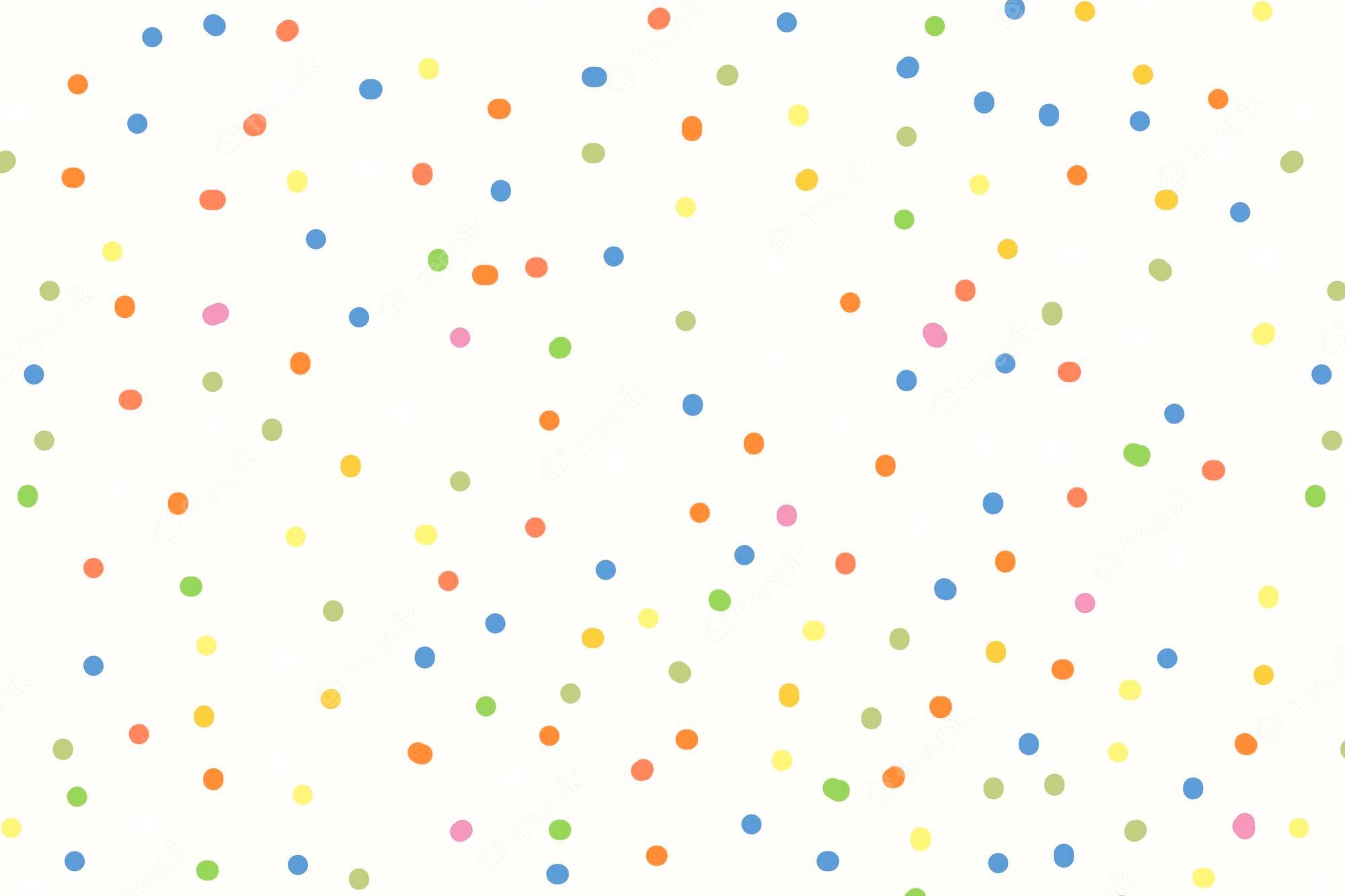 Konfetti-Punkte, Bunt, Weißer Hintergrund, Verspielt, Full HD Wallpaper