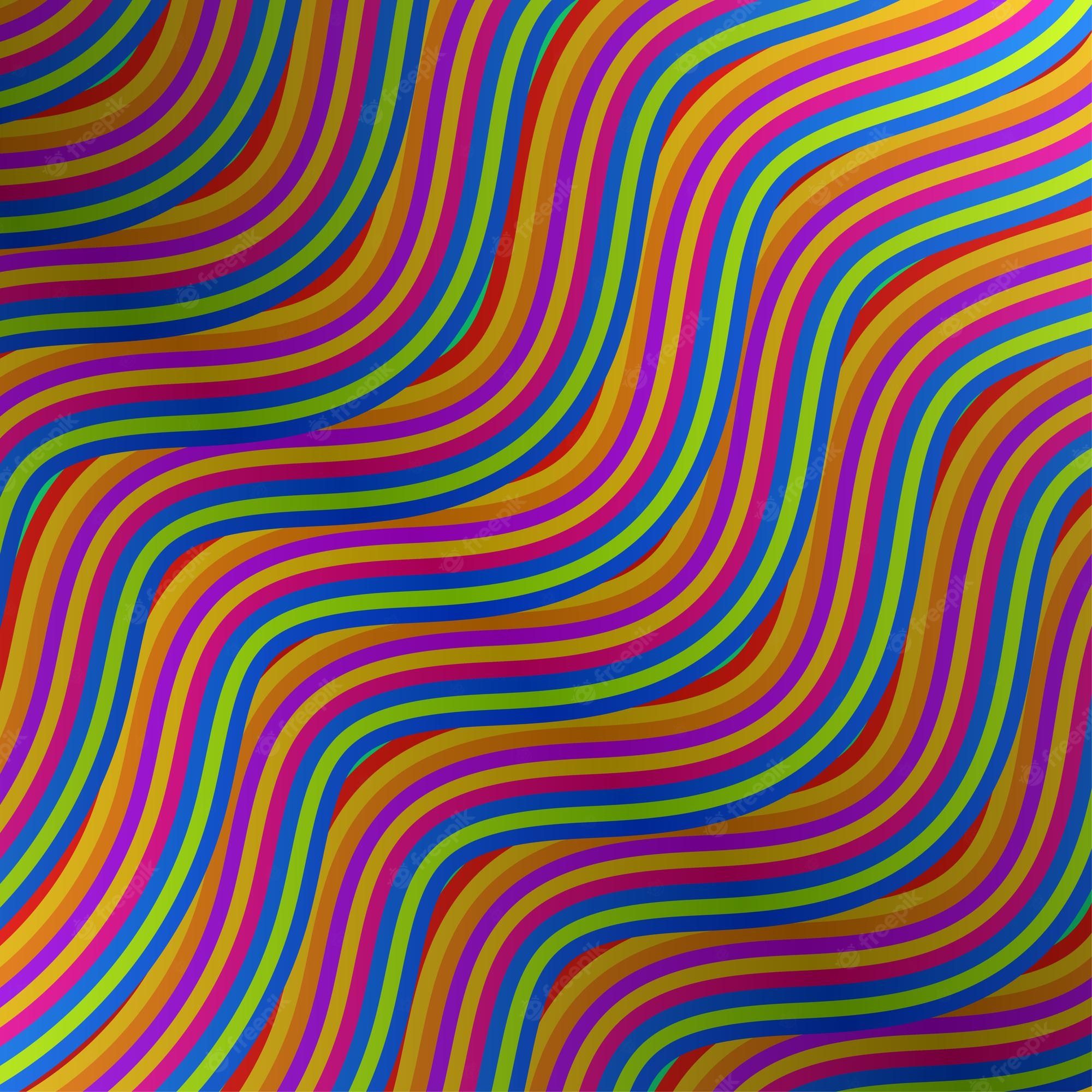 Wellenmuster, Psychedelisch, Regenbogenfarben, Optische Täuschung, Bunt, Hintergrundbild fürs iPad