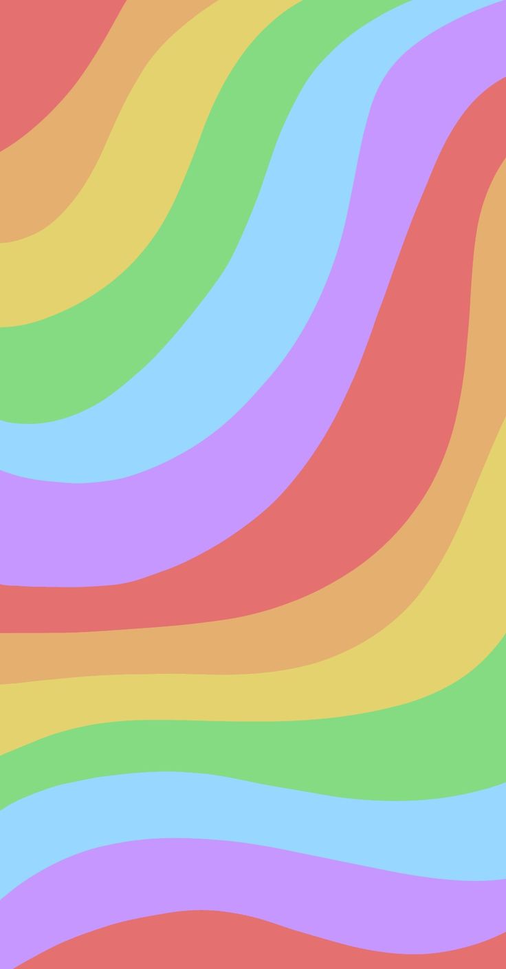 Wellenstreifen, Regenbogenfarben, Pastellfarben, Abstrakt, Groovy, Android-Hintergrundbild