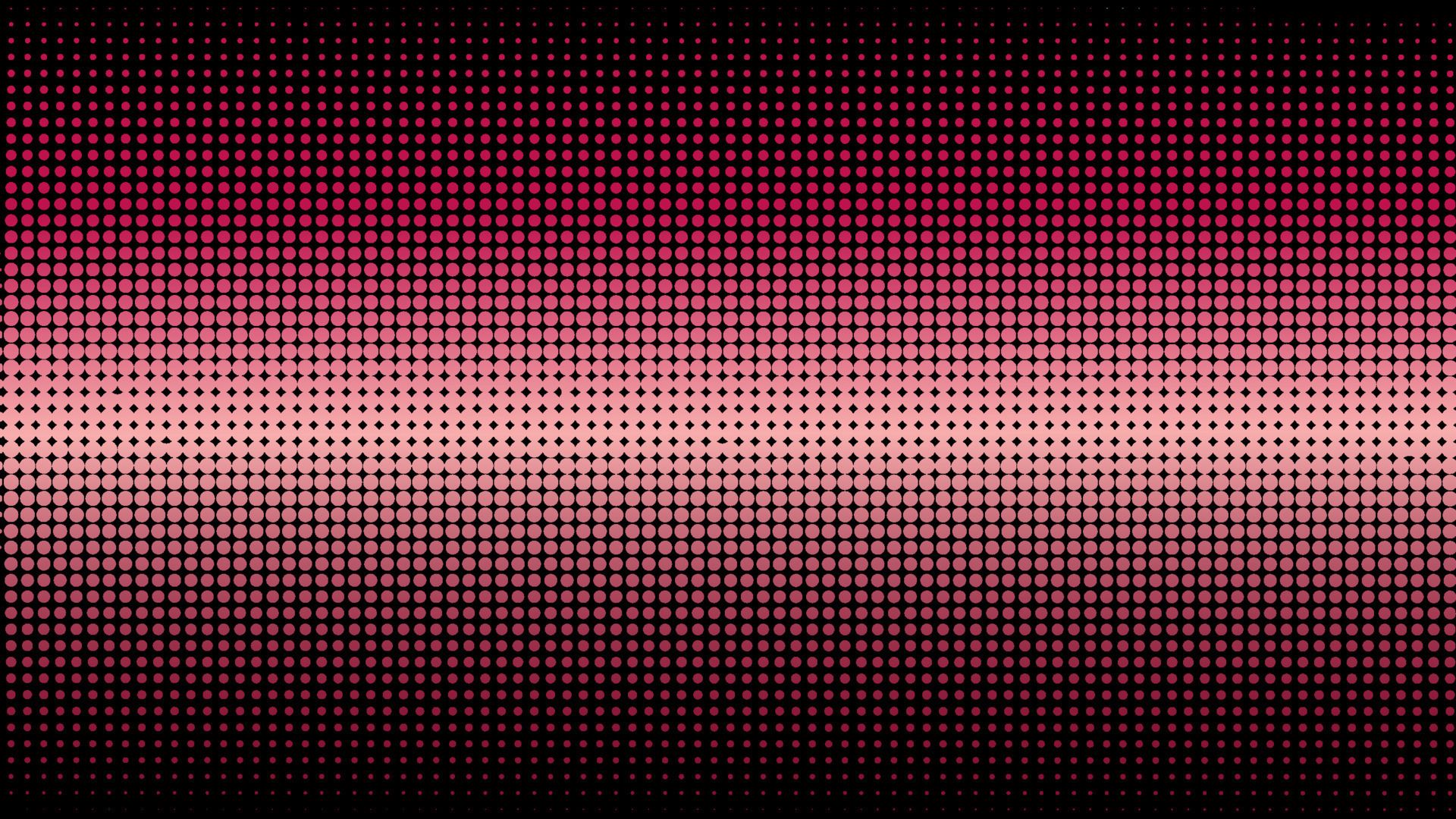 Halbtonraster, Farbverlauf, Rosa-Schwarz, Punkte, Full HD, Desktop-Hintergrund für Windows
