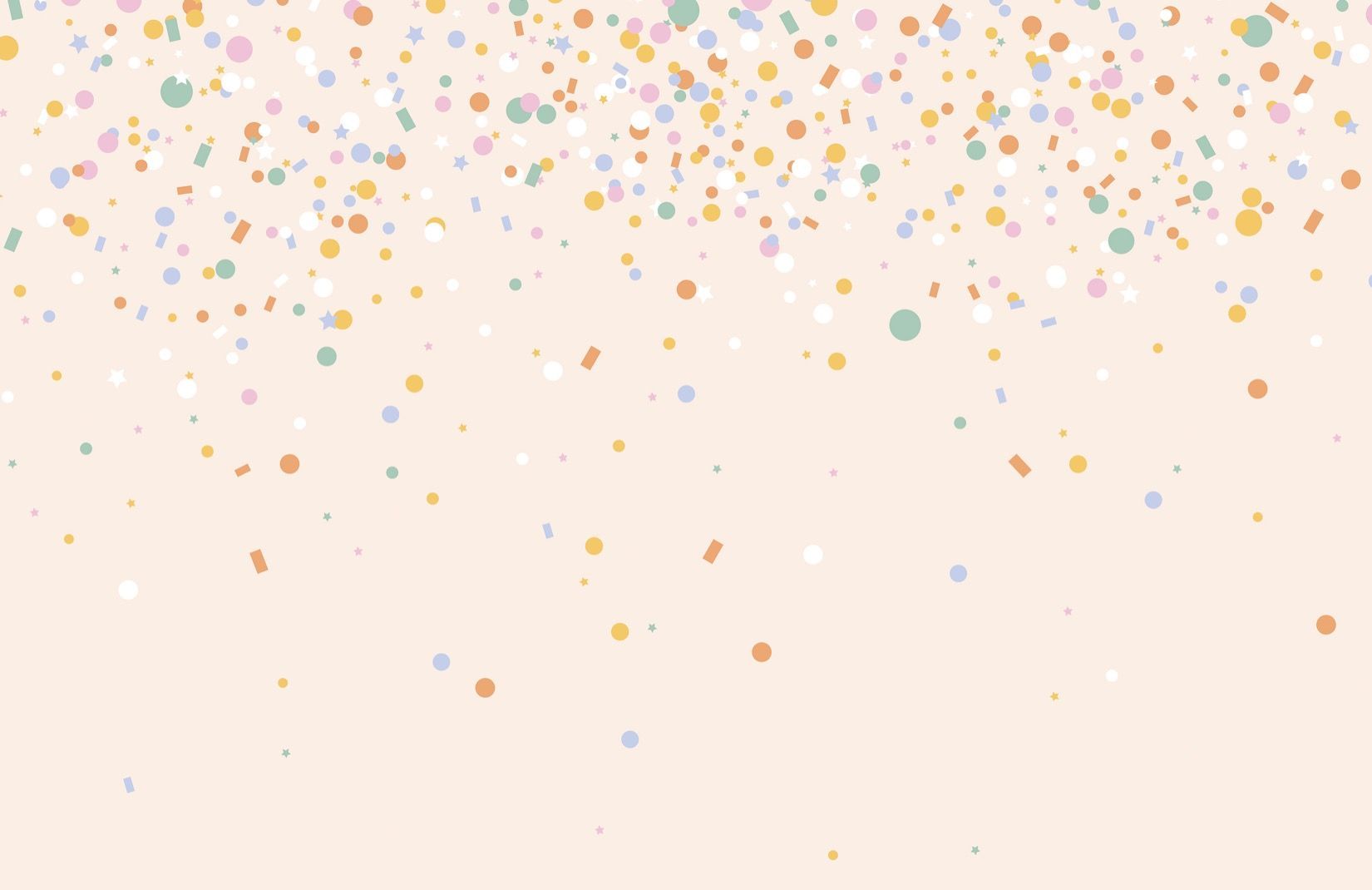 Bunte Punkte, Pastellfarben, Cremefarbener Hintergrund, Fallend, Party, HD Wallpaper