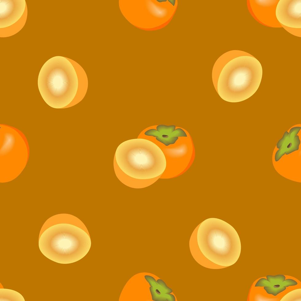 Kakis, Früchte, Muster, Orange, Senfgelb, Hintergrundbild für iPad und Tablet