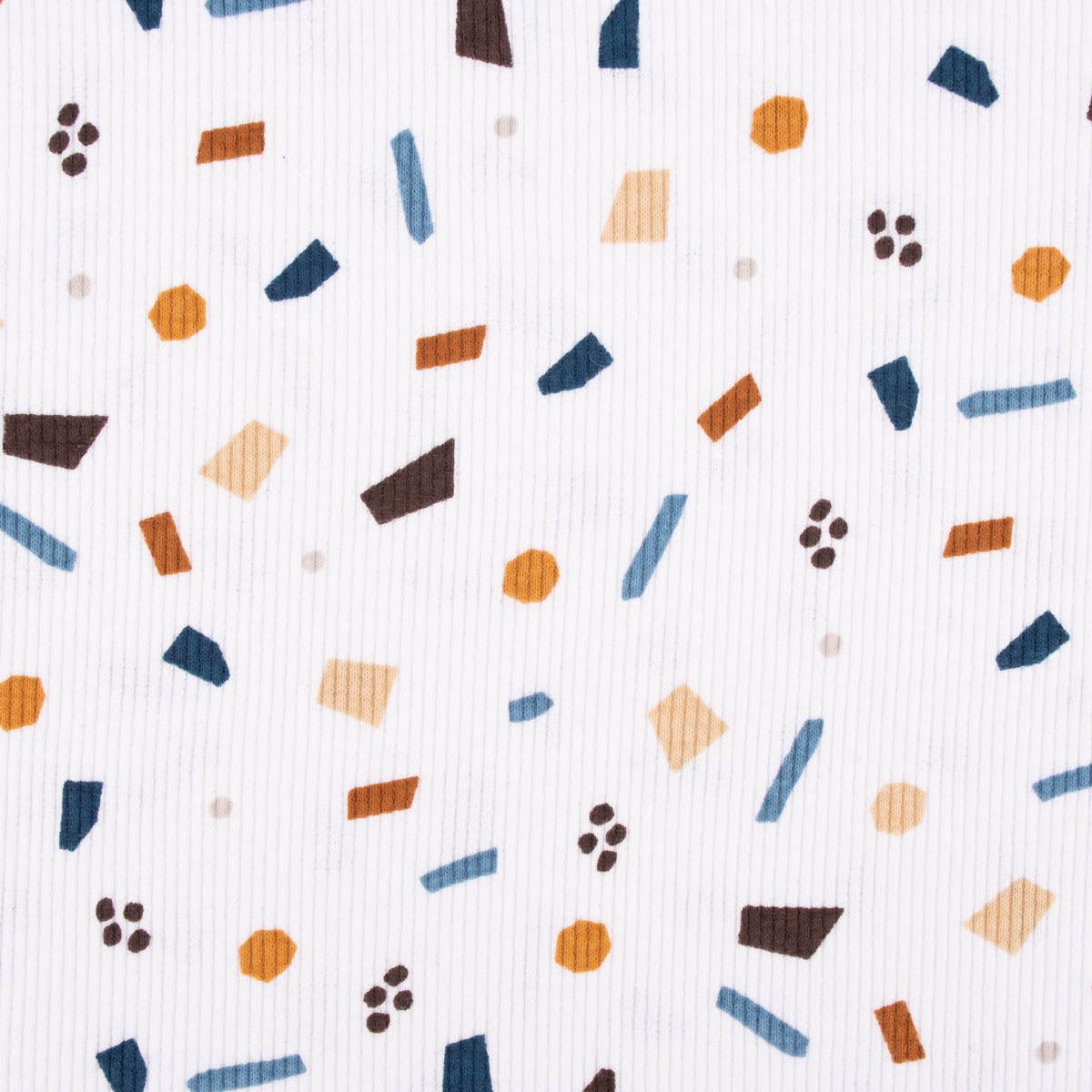 Terrazzo-Muster, Blau und Braun, Formen, Weißer Hintergrund, Wallpaper