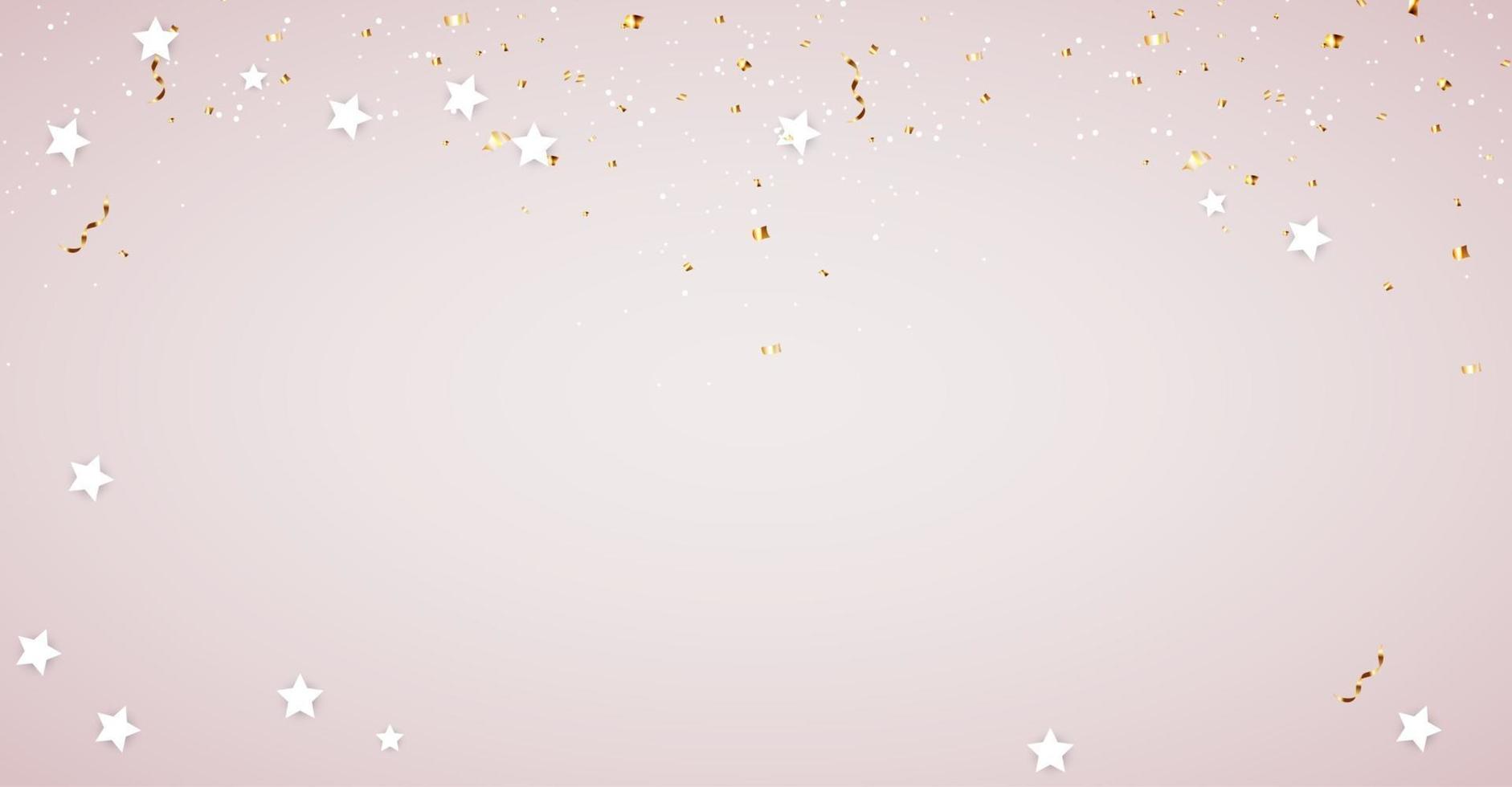 Sterne, Goldkonfetti, Rosa Hintergrund, Minimalismus, Rahmen, HD Wallpaper