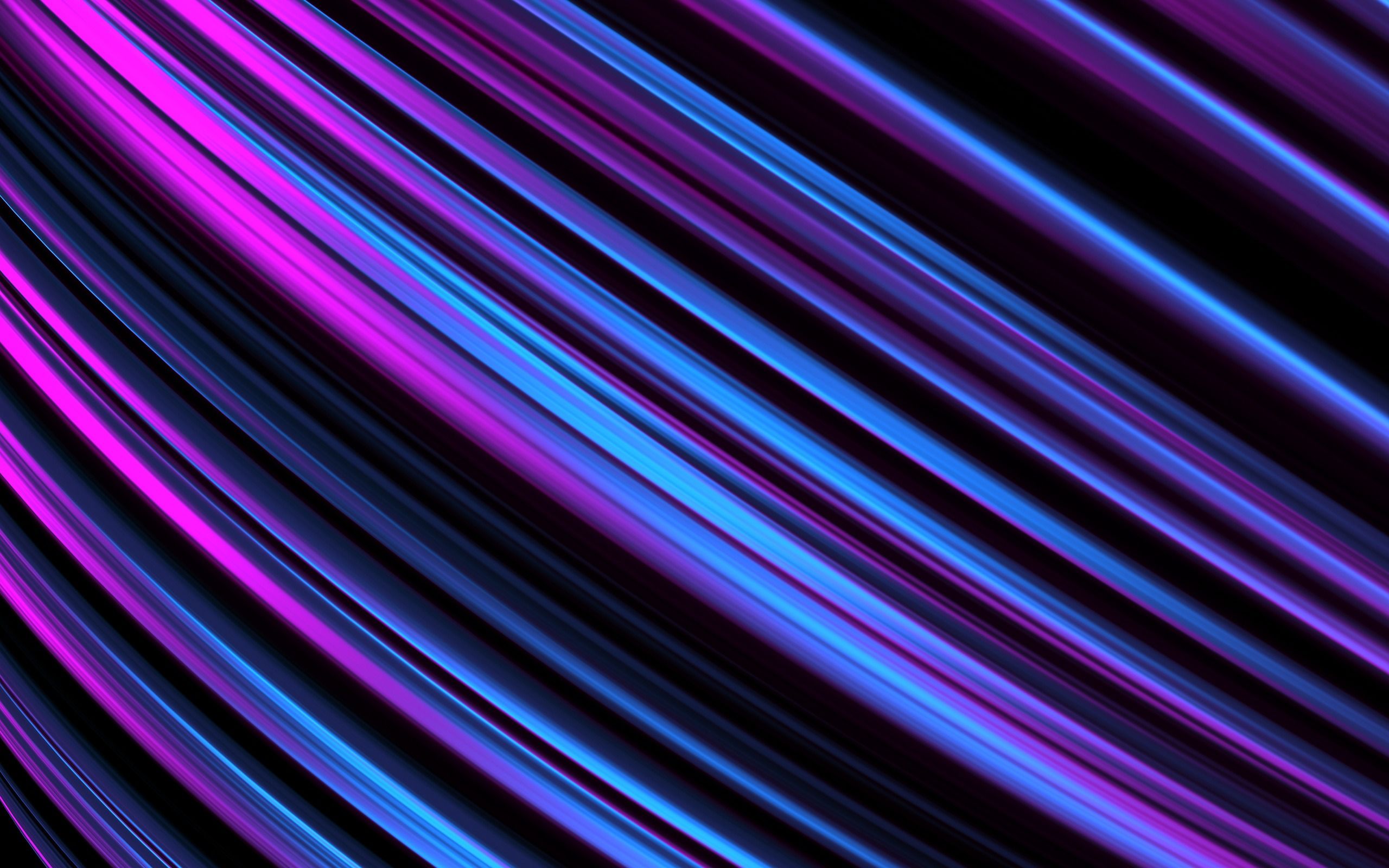 Lichtstreifen, Lila, Blau, Abstrakt, Dynamisch, 2K, Hintergrund für den Desktop