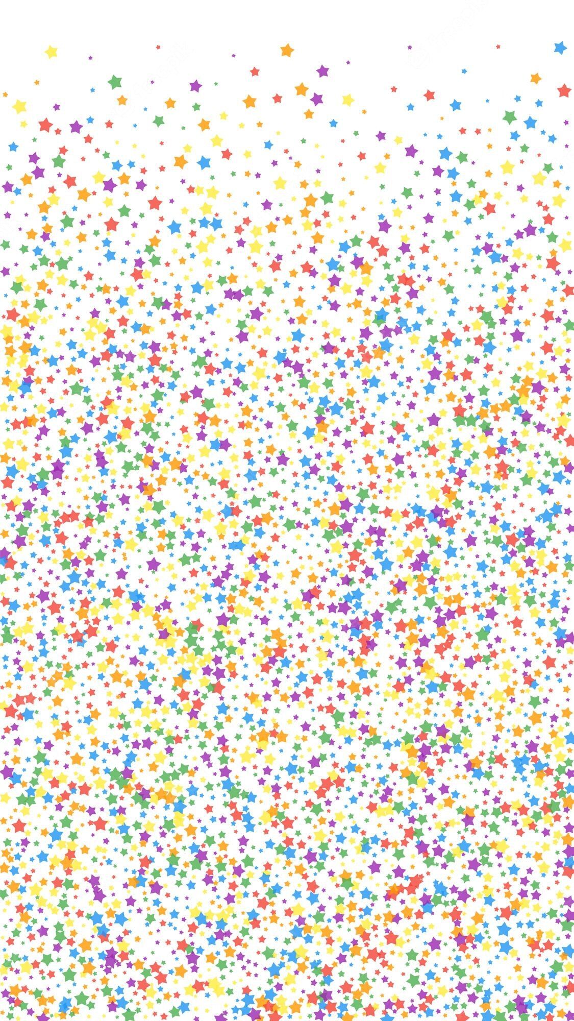 Bunte Punkte, Konfettiregen, Weißer Hintergrund, Dicht, Fröhlich, Sperrbildschirm fürs iPhone