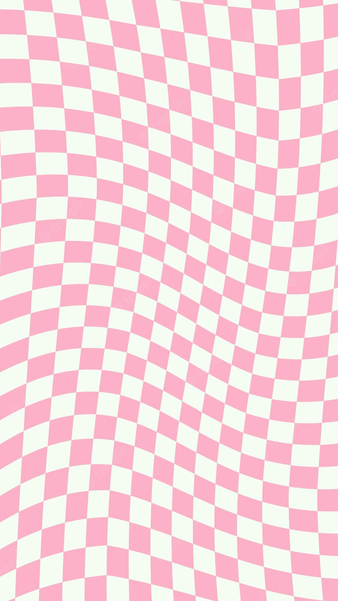 Verzerrtes Schachbrett, Rosa, Wellenmuster, Pastell, Full HD, Hintergrundbild fürs Handy