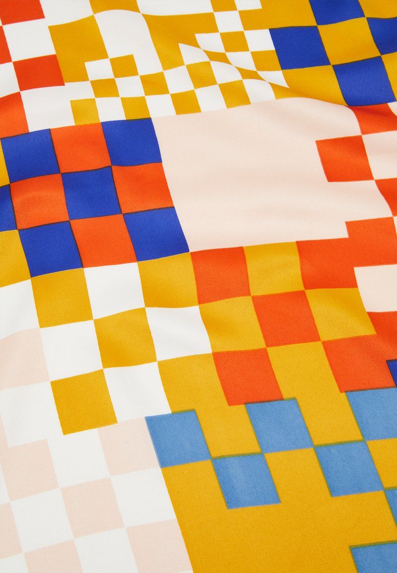 Pixelmuster, Orange, Blau, Gelb, Abstrakt, HD, Hintergrundbild fürs Tablet