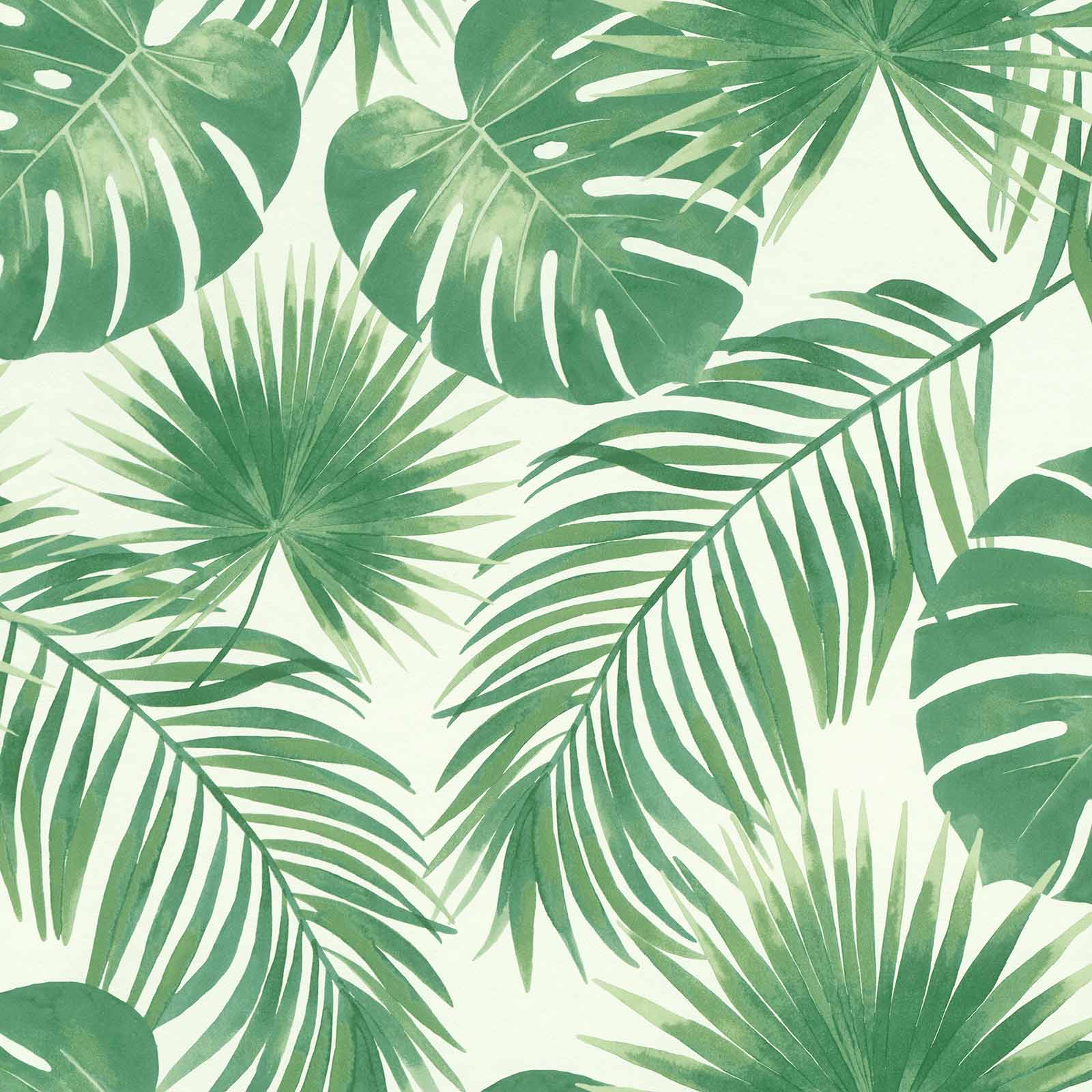 Palmblätter, Monstera, Tropisches Muster, Aquarell, Grün, HD, Tablet-Hintergrund