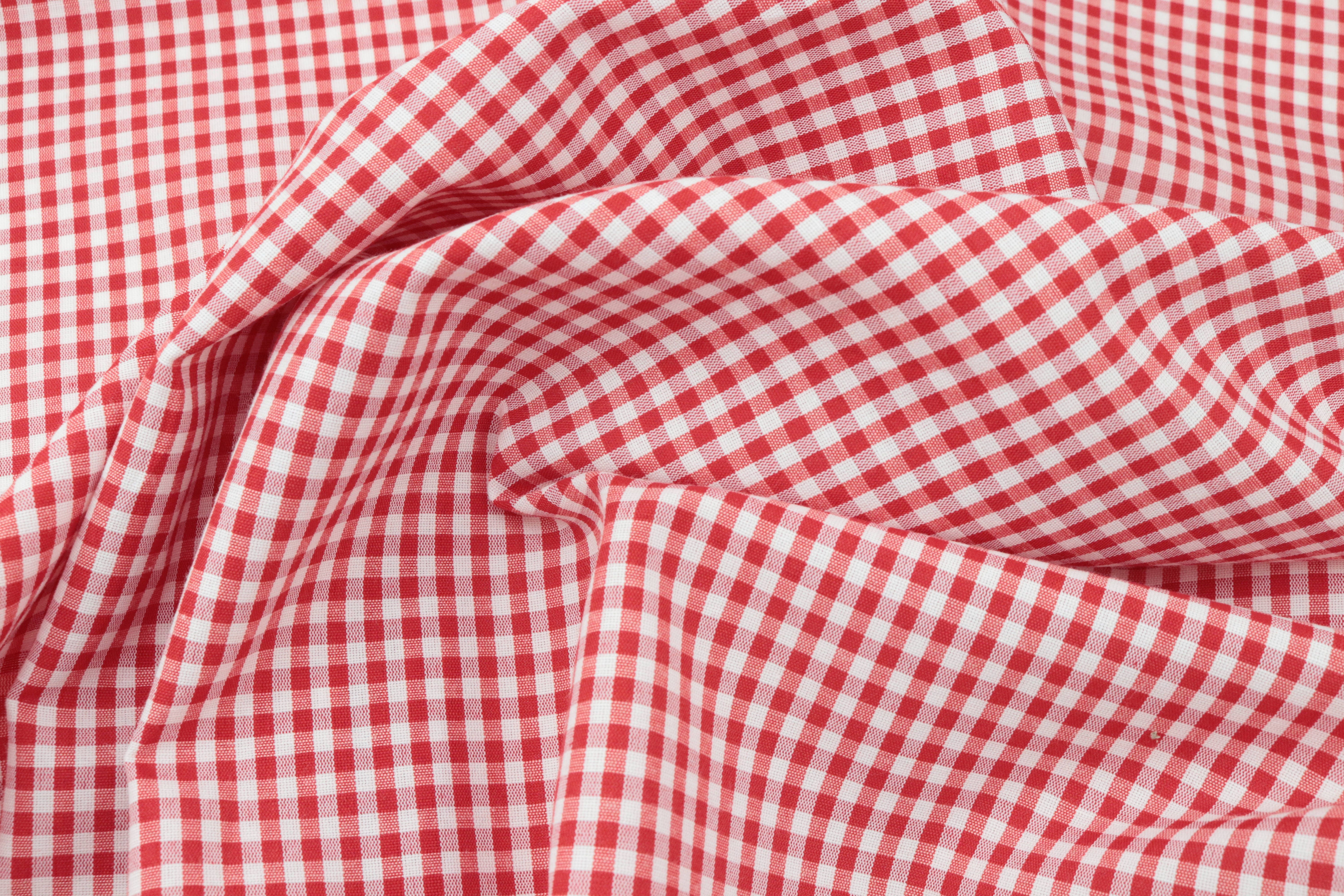 Vichy-Karo, Rot-Weiß, Stoff, Falten, Tischdecke, 6K, Desktop-Hintergrund für Windows