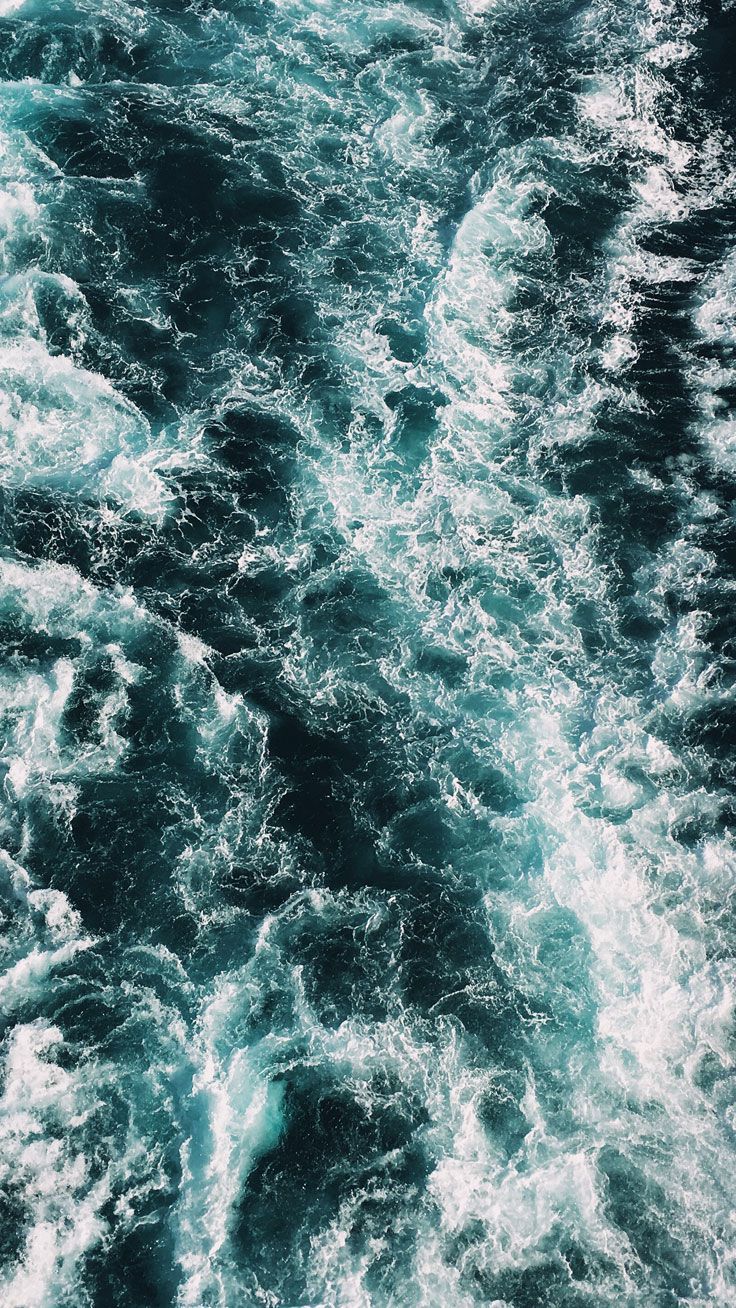 Wellen, Gischt, Luftaufnahme, Dunkelgrün, Meer, Hochformat, Hintergrundbild fürs Smartphone