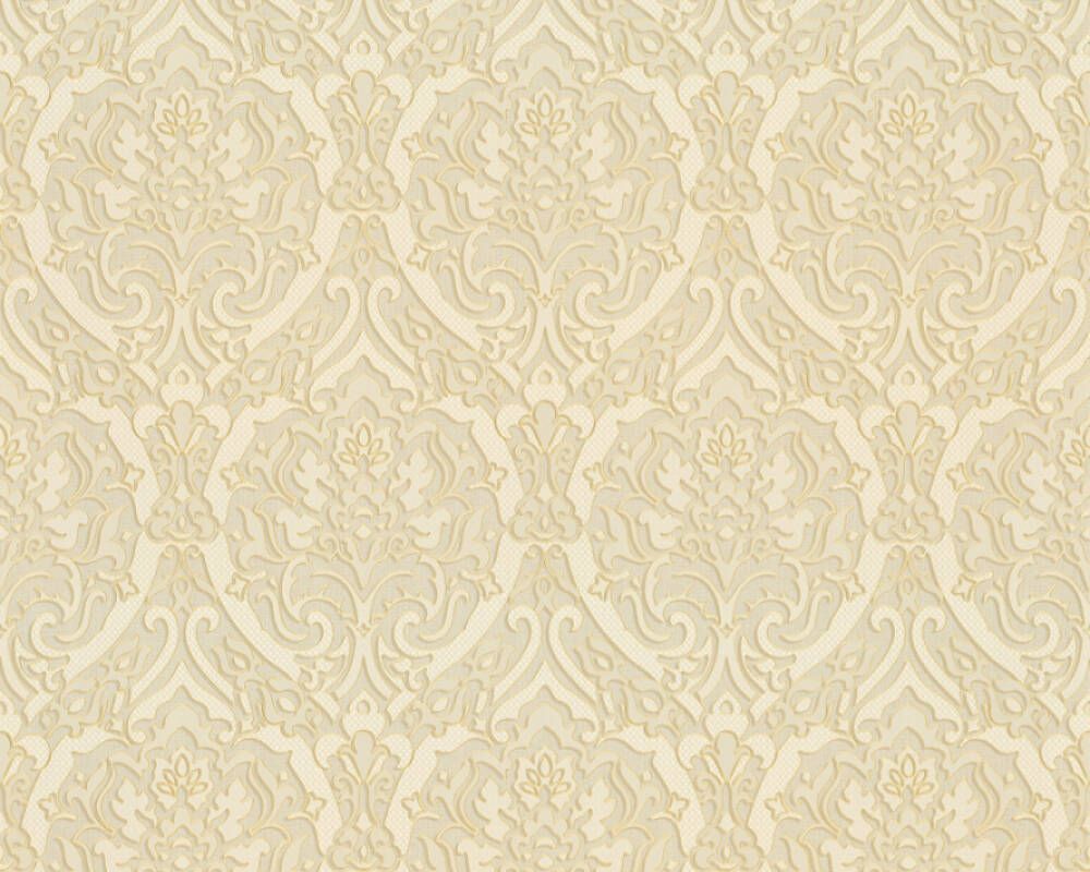 Damastmuster, Goldbeige, Ornamente, Tapete, Hintergrundbild