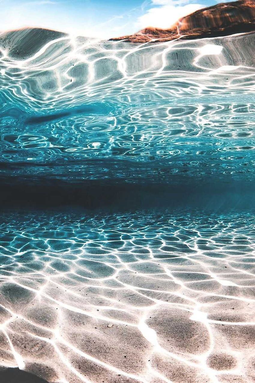 Unterwasser, Sandboden, Lichtreflexe, Türkis, Klares Wasser, HD, Handy-Hintergrund