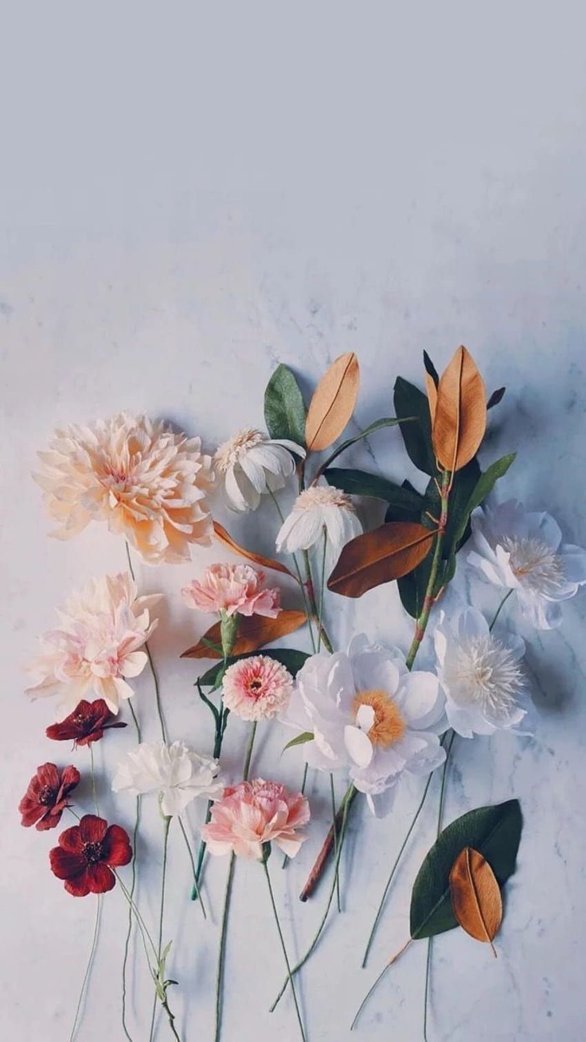 Blumenstrauß, Aquarell, Pastellblumen, Hellblauer Hintergrund, Sperrbildschirm fürs iPhone