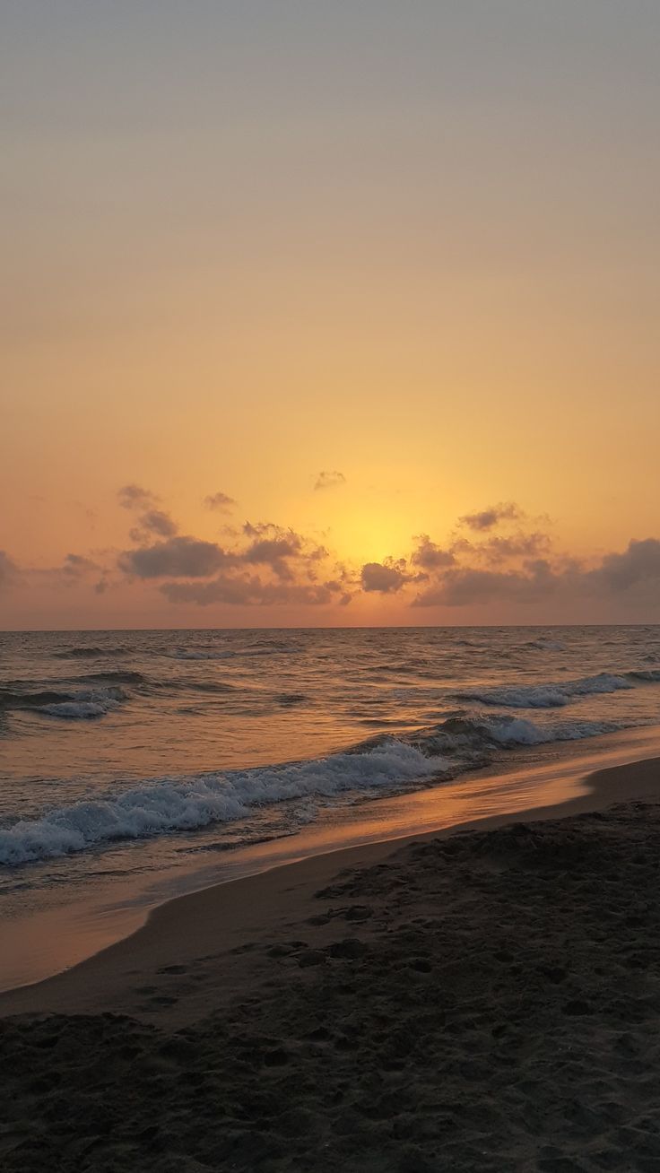 Strand, Meer, Sonne, Goldener Himmel, Wellen, HD, Sperrbildschirm fürs iPhone