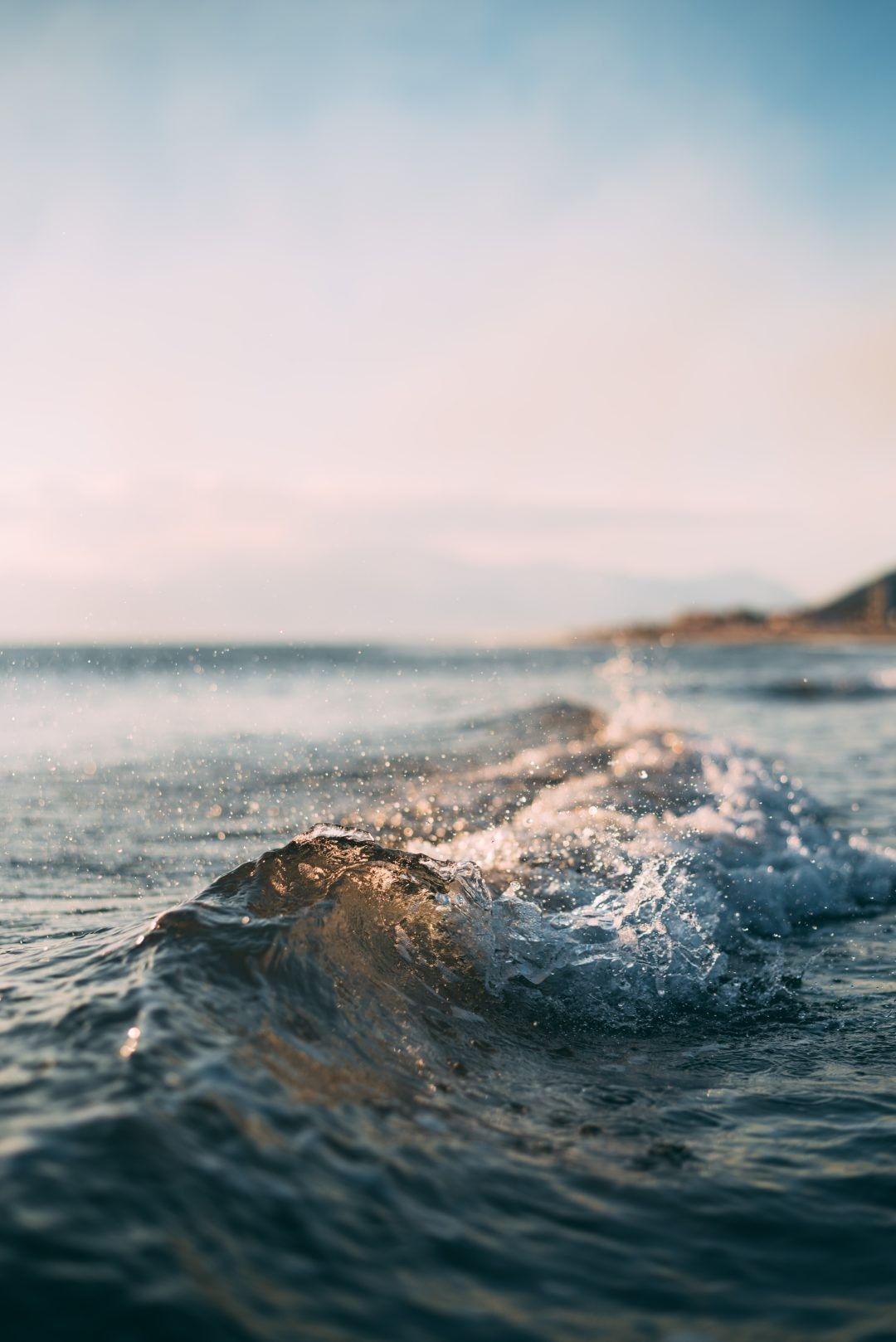 Welle, Nahaufnahme, Goldenes Licht, Meer, Unschärfe, Full HD, iPad-Hintergrundbild