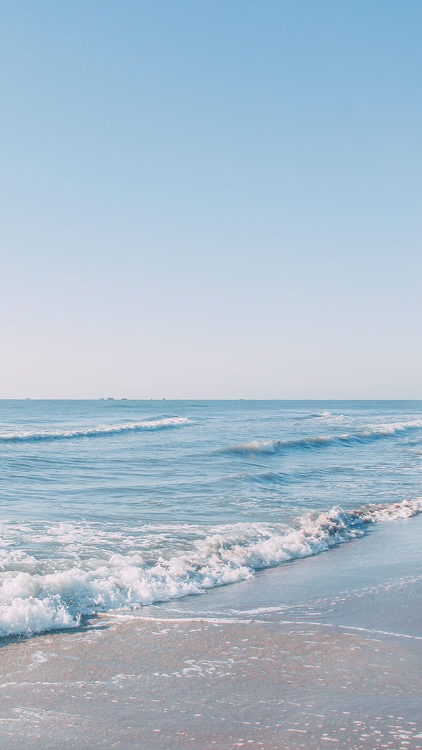 Wellen, Meer, Hellblau, Minimalismus, Ruhig, HD, Hintergrundbild fürs Handy
