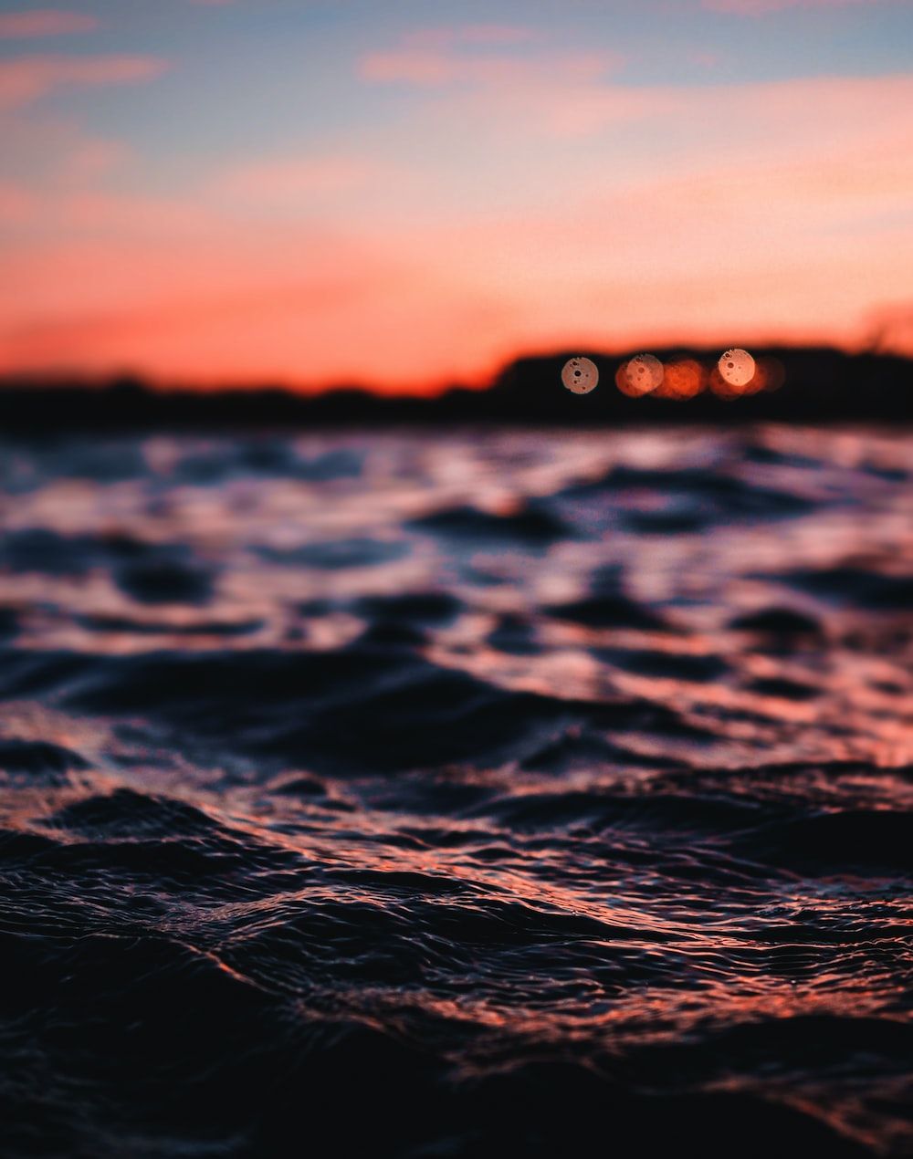 Meer, Wellen, Morgenrot, Küste, Dunkel, HD, iPad-Hintergrundbild