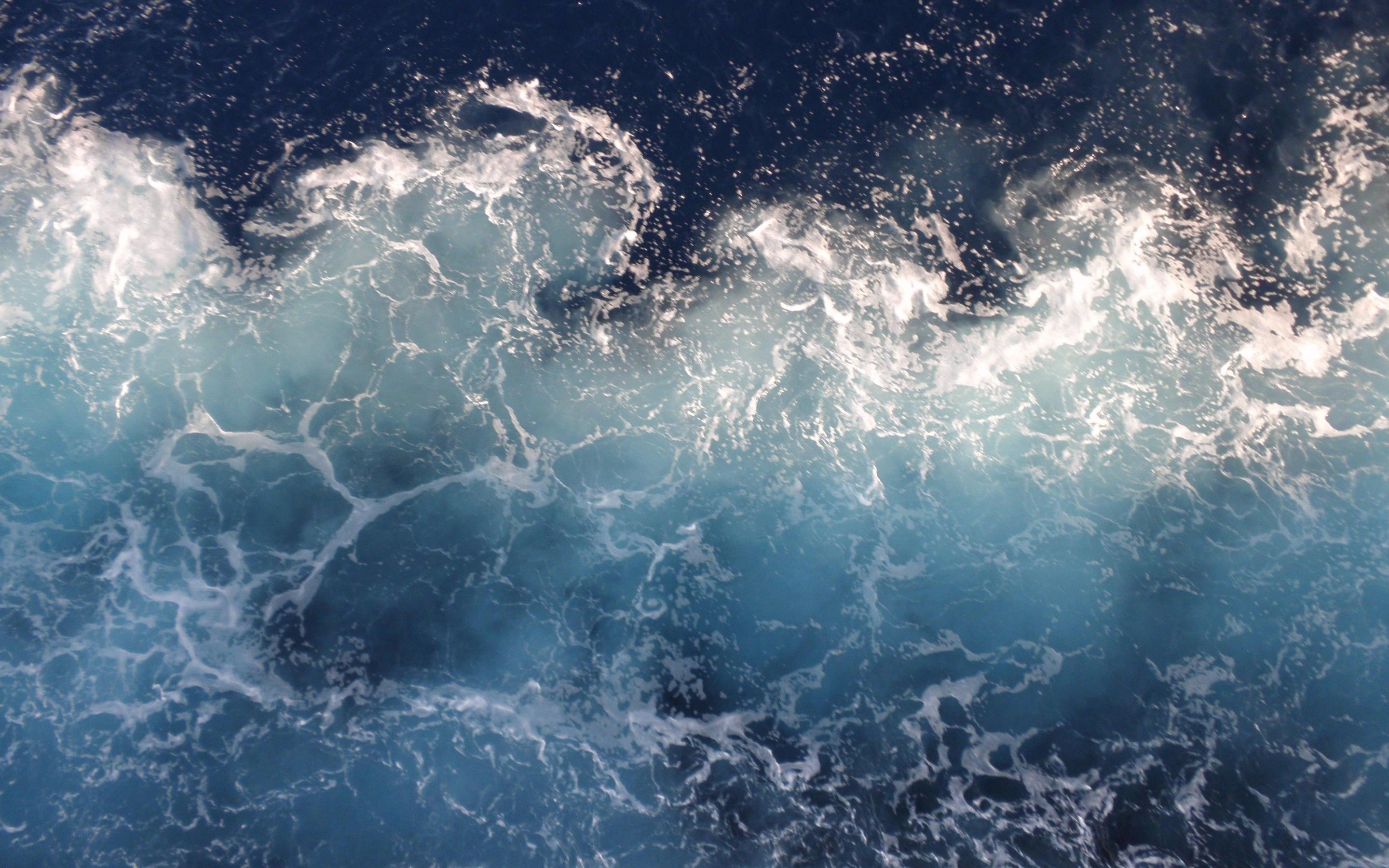 Gischt, Wellen, Sturm, Dunkelblau, Wilde See, 2K, Hintergrundbild für den PC