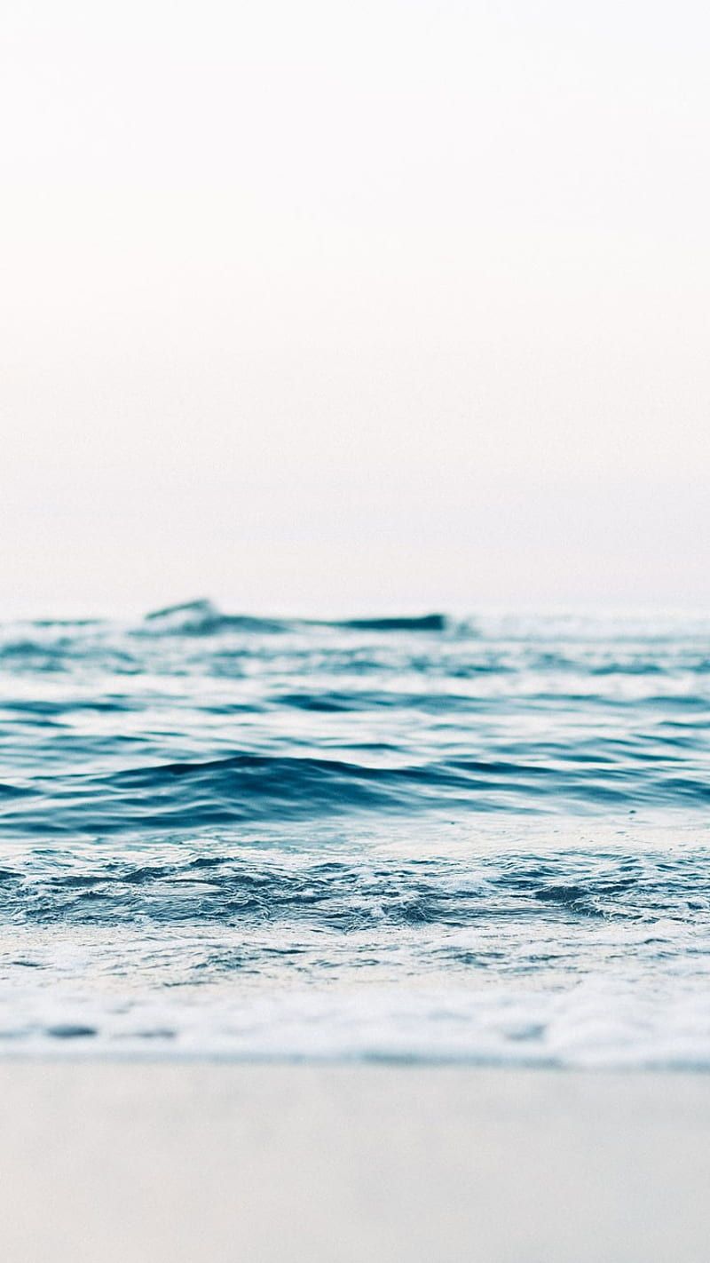 Meer, Wellen, Strand, Hell, Minimalistisch, HD, Hintergrundbild fürs Handy