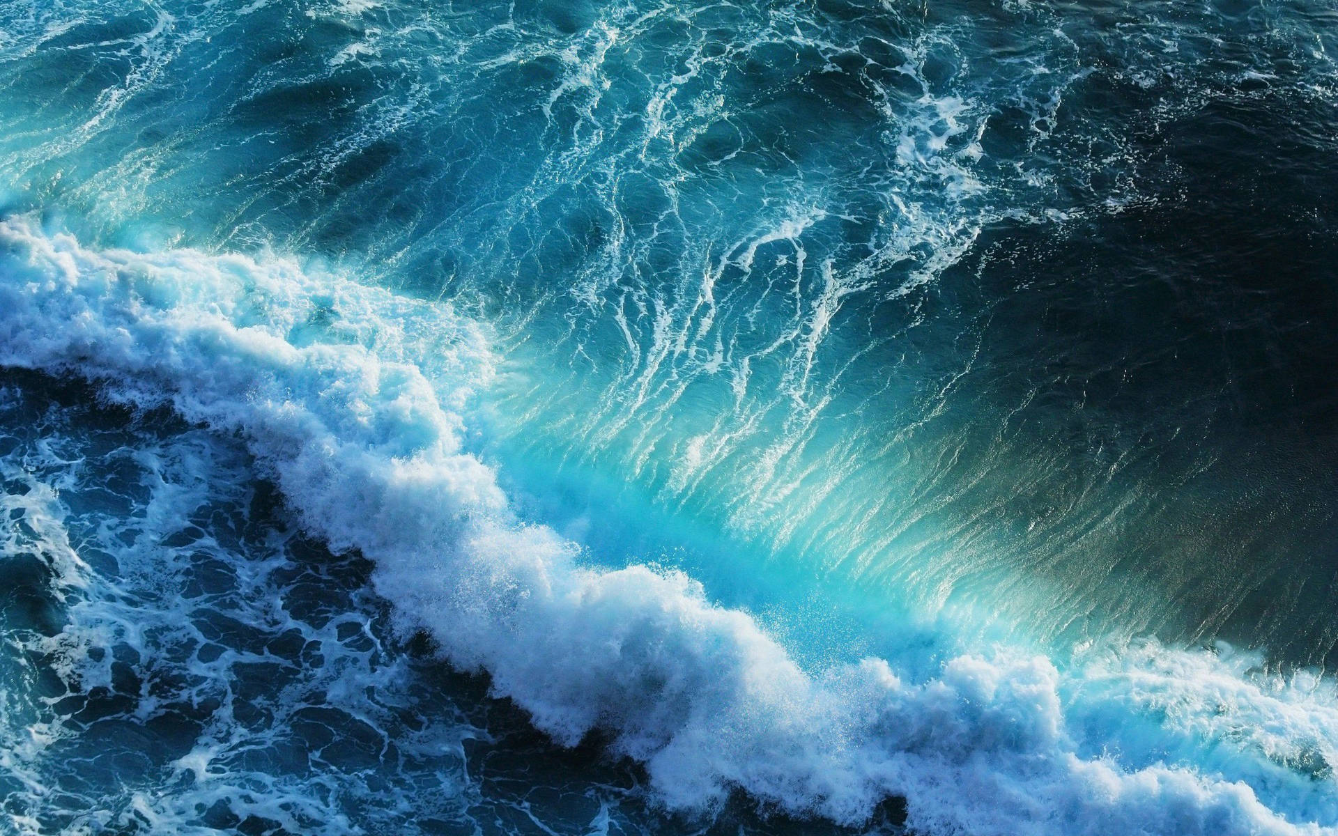 Welle, Gischt, Brecher, Türkis, Nahaufnahme, 16:10, Full-HD-Hintergrundbild für den Desktop