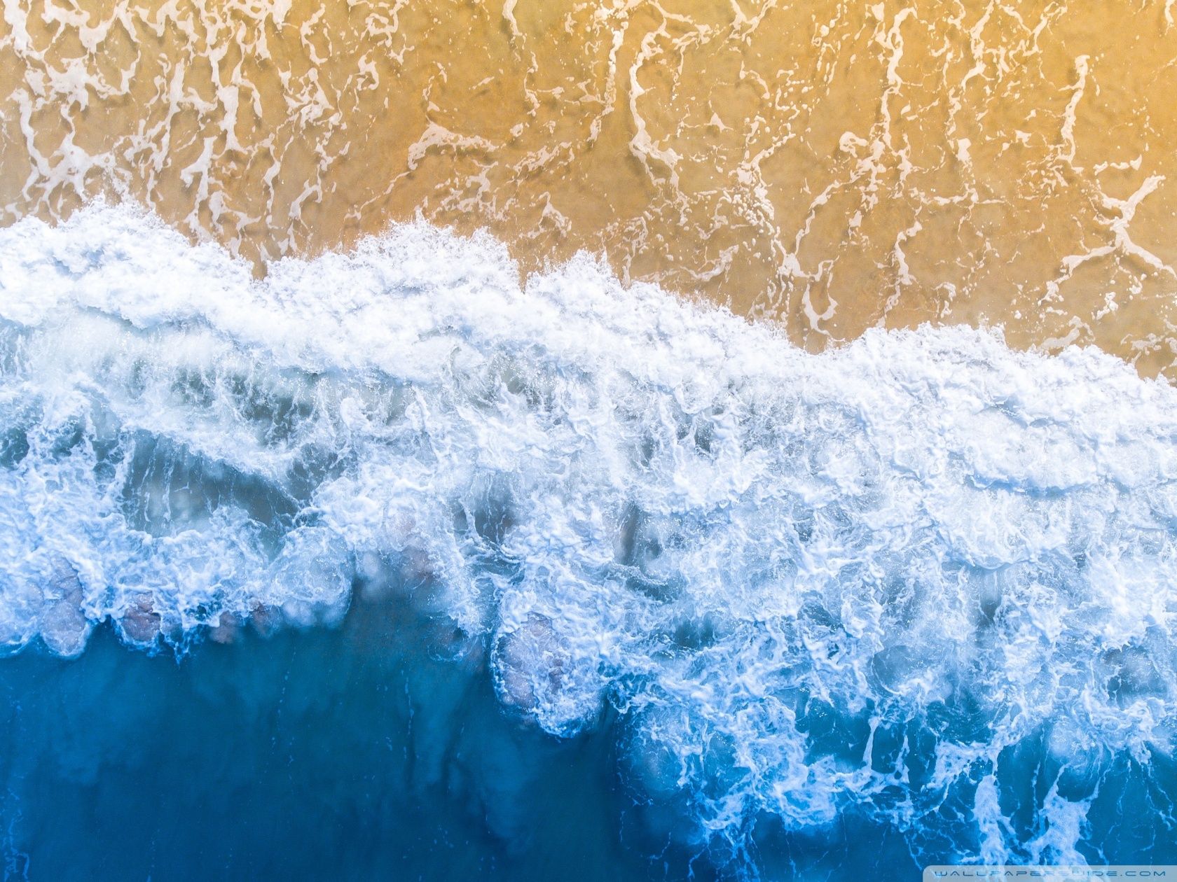 Strand, Luftaufnahme, Wellen, Sand, Blau, HD, Hintergrundbild fürs Tablet