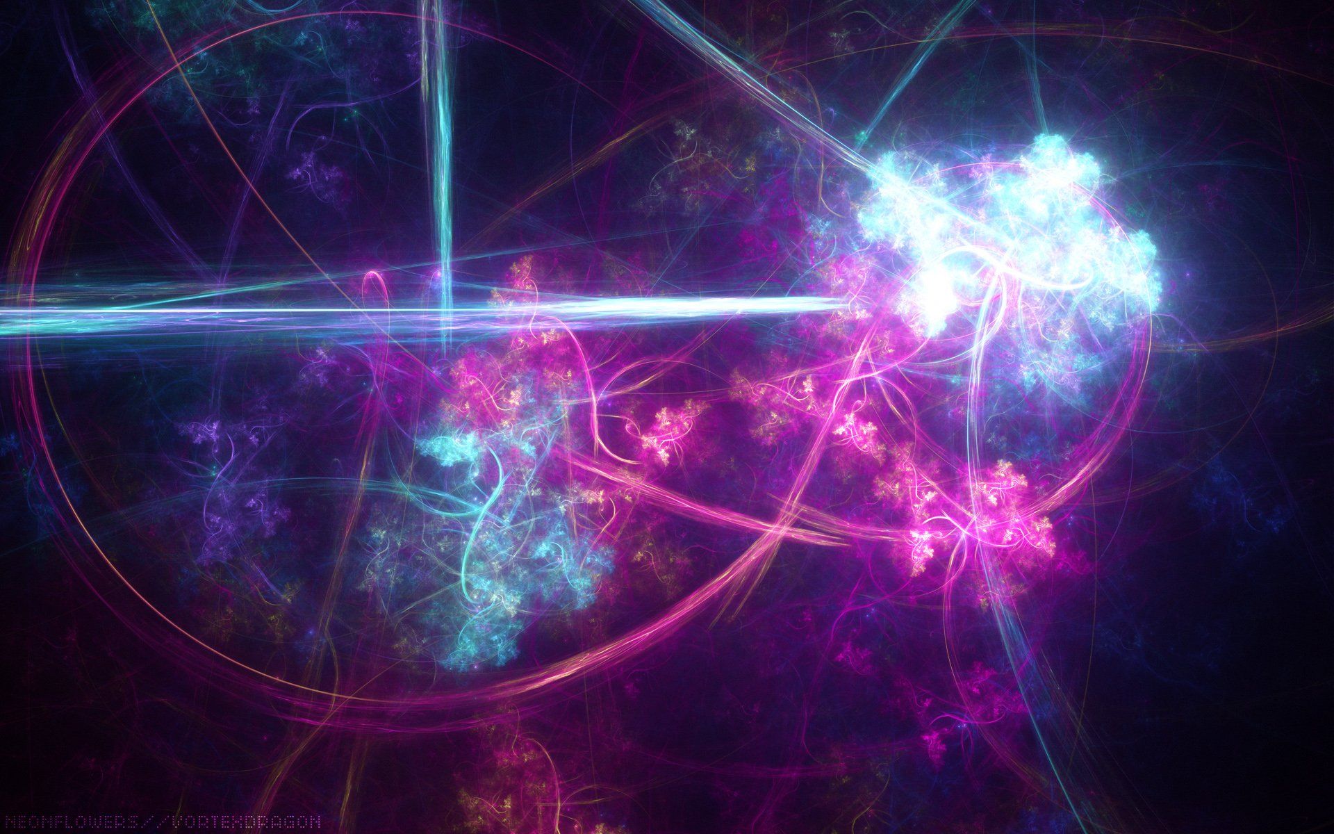 Fraktal, Lichtexplosion, Pink, Blau, Weltraum, 16:10, Full-HD-Hintergrundbild für den Desktop