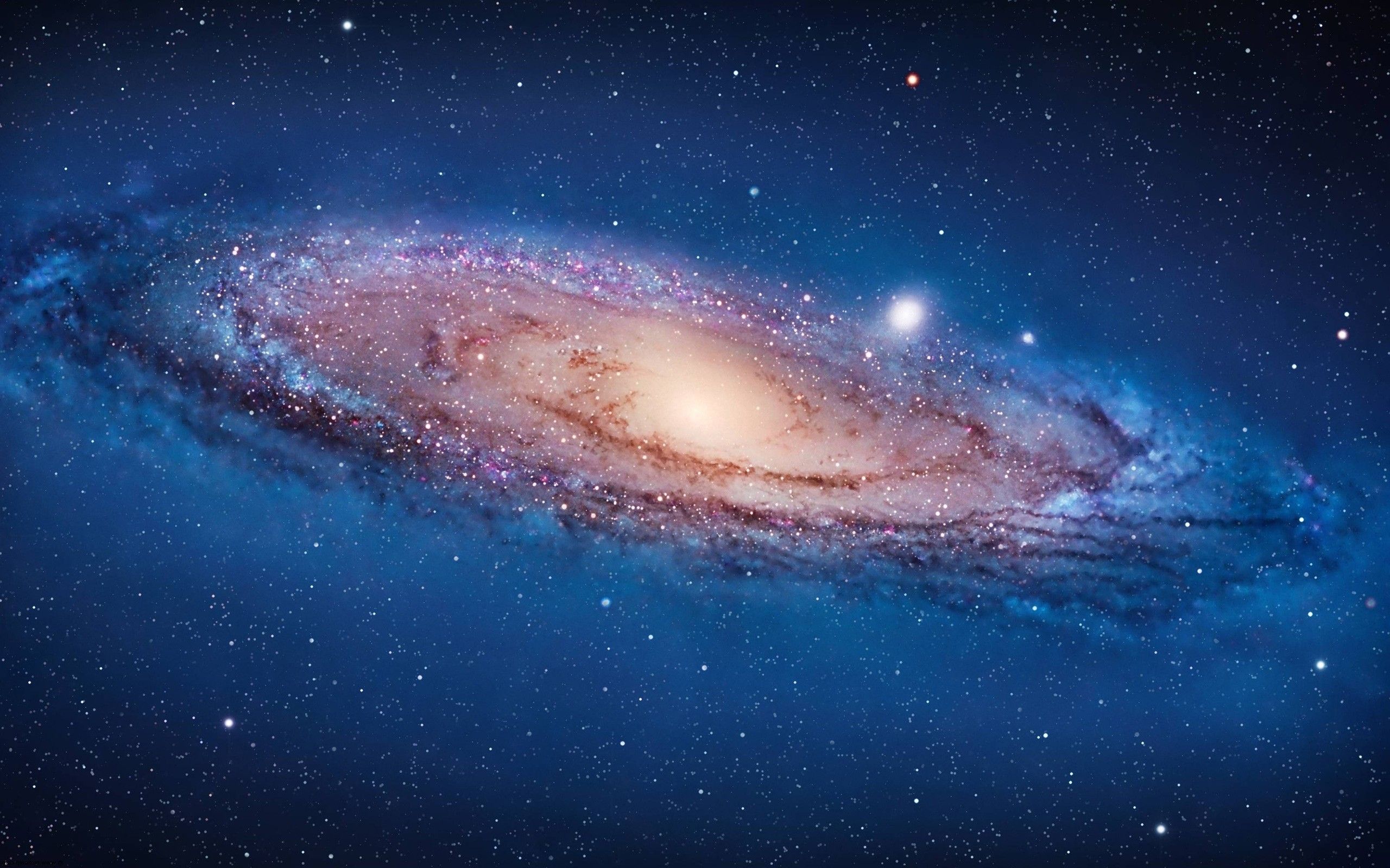 Andromedagalaxie, Galaxie, Sterne, Weltraum, Blau, 2K, Hintergrundbild für den PC