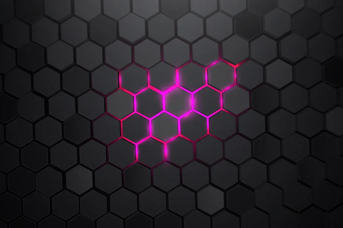 Sechsecke, Wabenmuster, Neon, Pink, Dunkelgrau, Hintergrundbild
