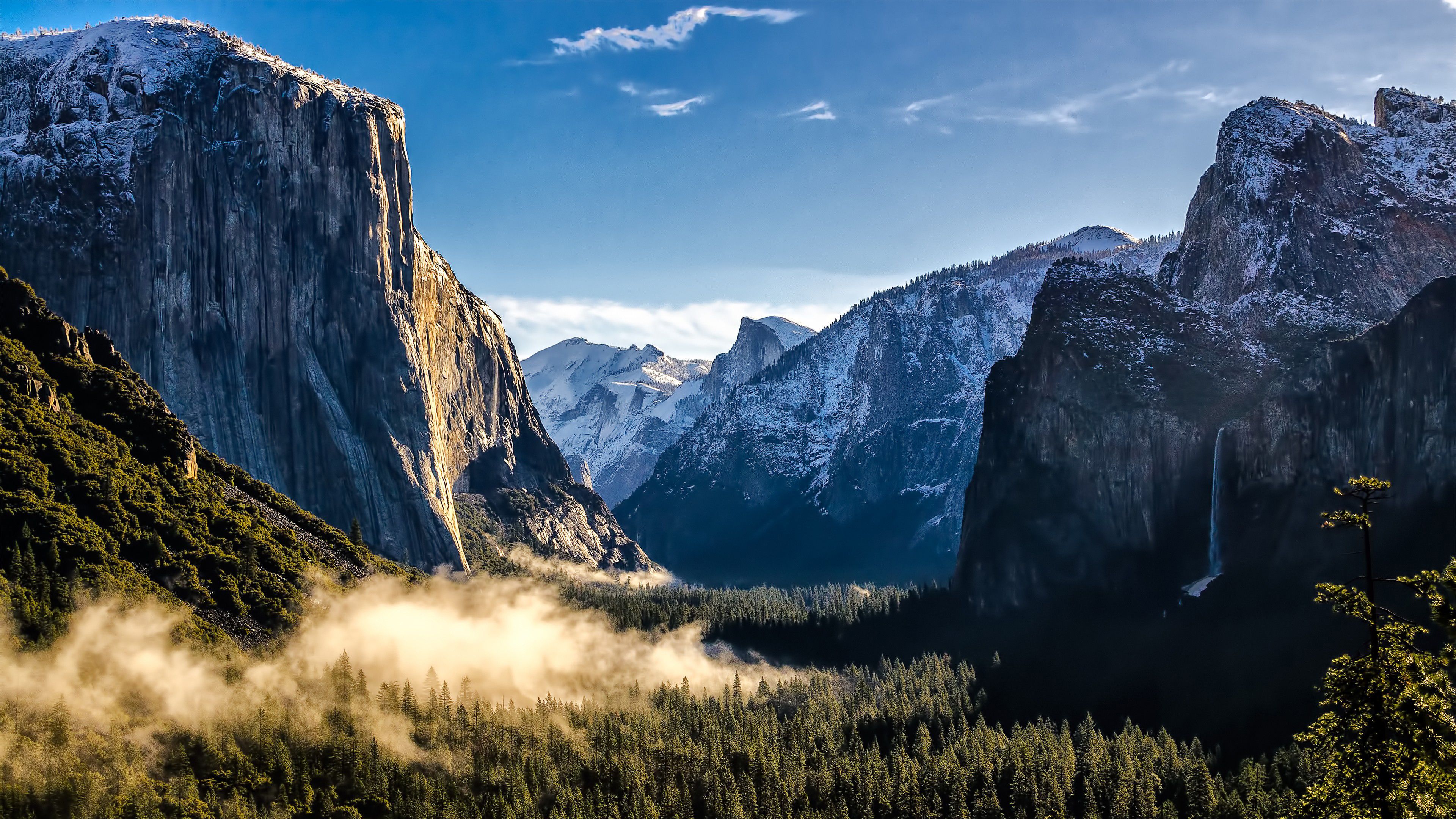 Yosemite Valley, El Capitan, Yosemite-Nationalpark, Kalifornien, Nebel, Täler, 2160p Wallpaper