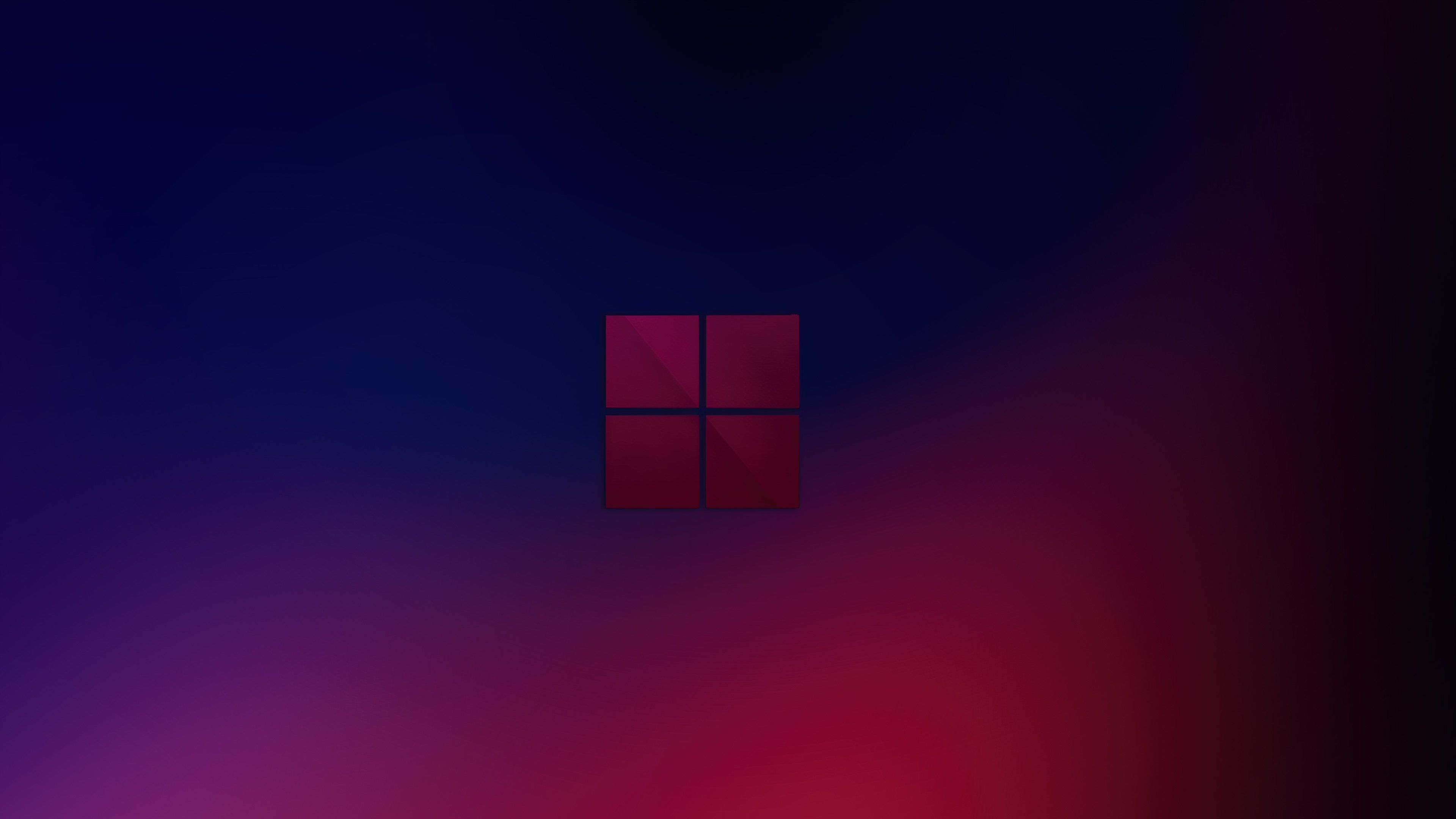 Windows 11, Microsoft, Windows-Logo, Farbverlauf, Rot, Dunkelblau, 4K, PC-Hintergrundbild