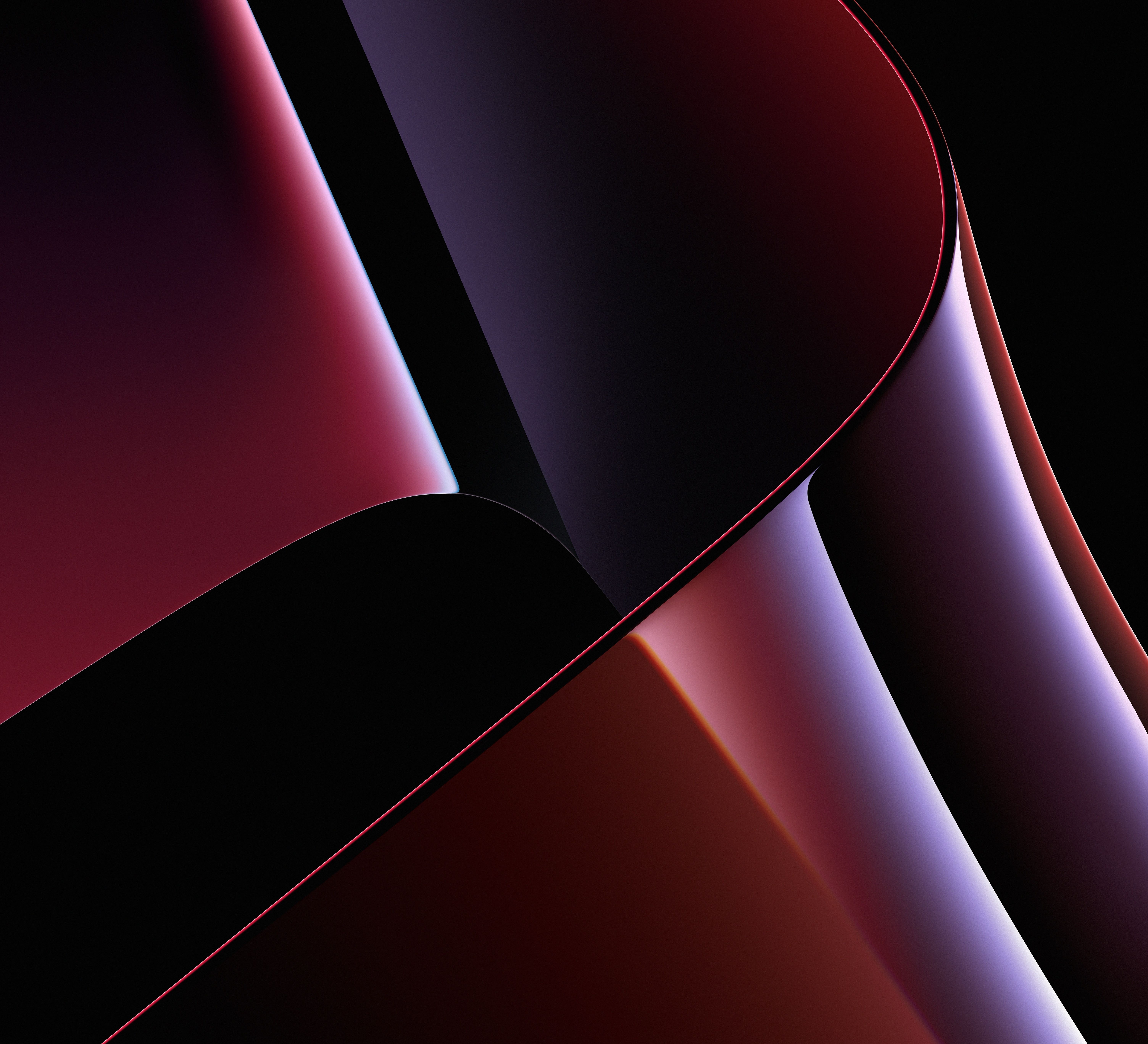 macOS Monterey, Apple, Abstrakte Formen, Dunkelrot, Kurven, Hintergrundbild fürs Tablet